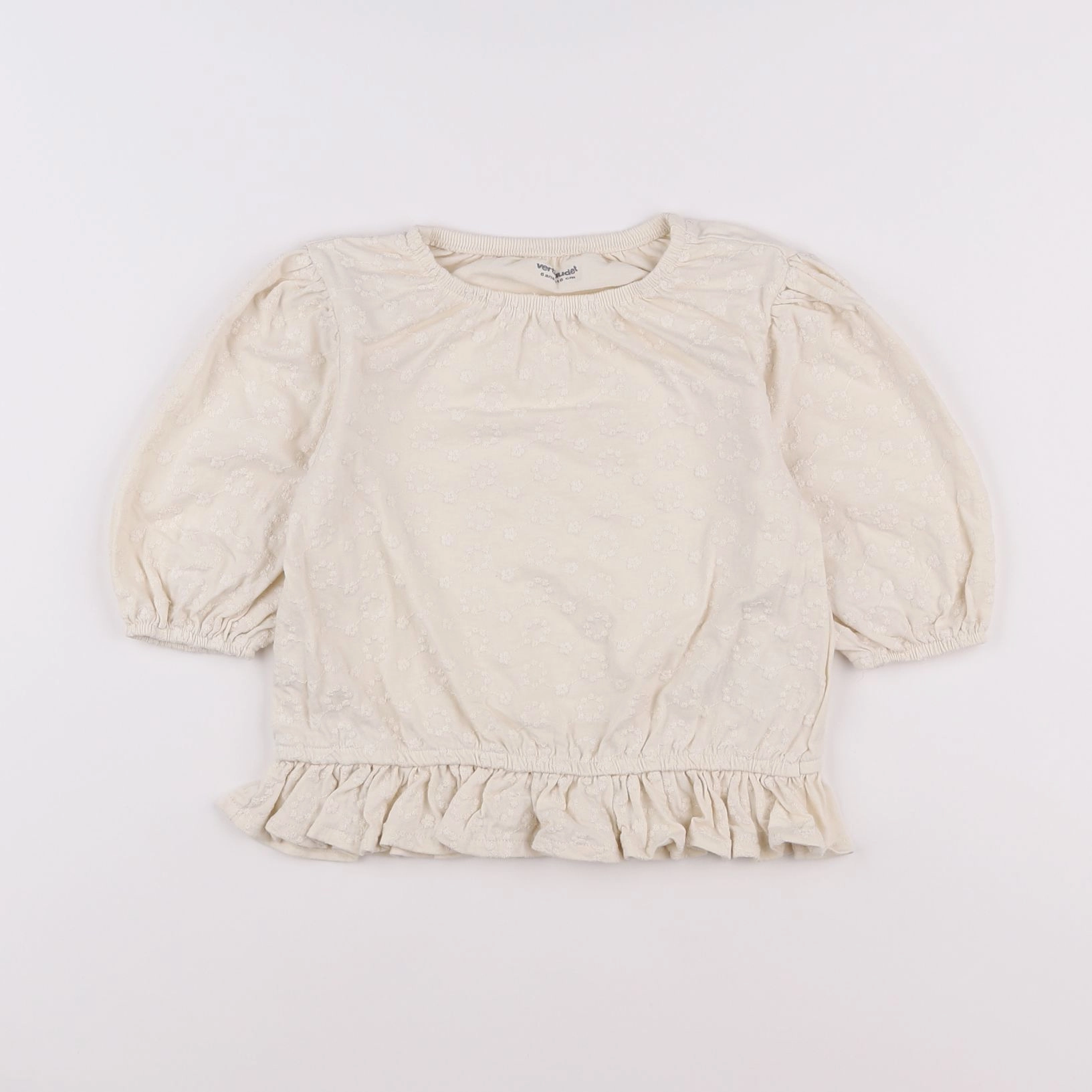 Vertbaudet - tee-shirt beige - 6 ans
