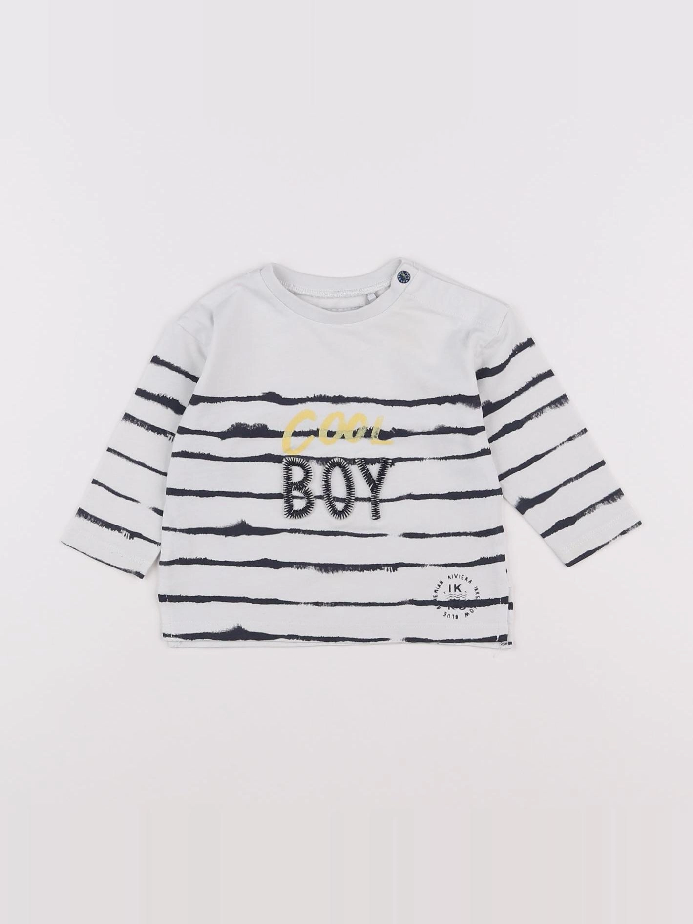IKKS - tee-shirt bleu, blanc - 6 mois