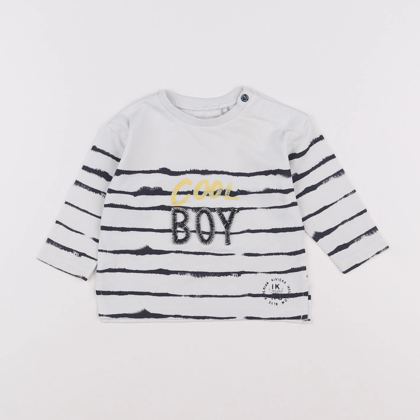 IKKS - tee-shirt bleu, blanc - 6 mois