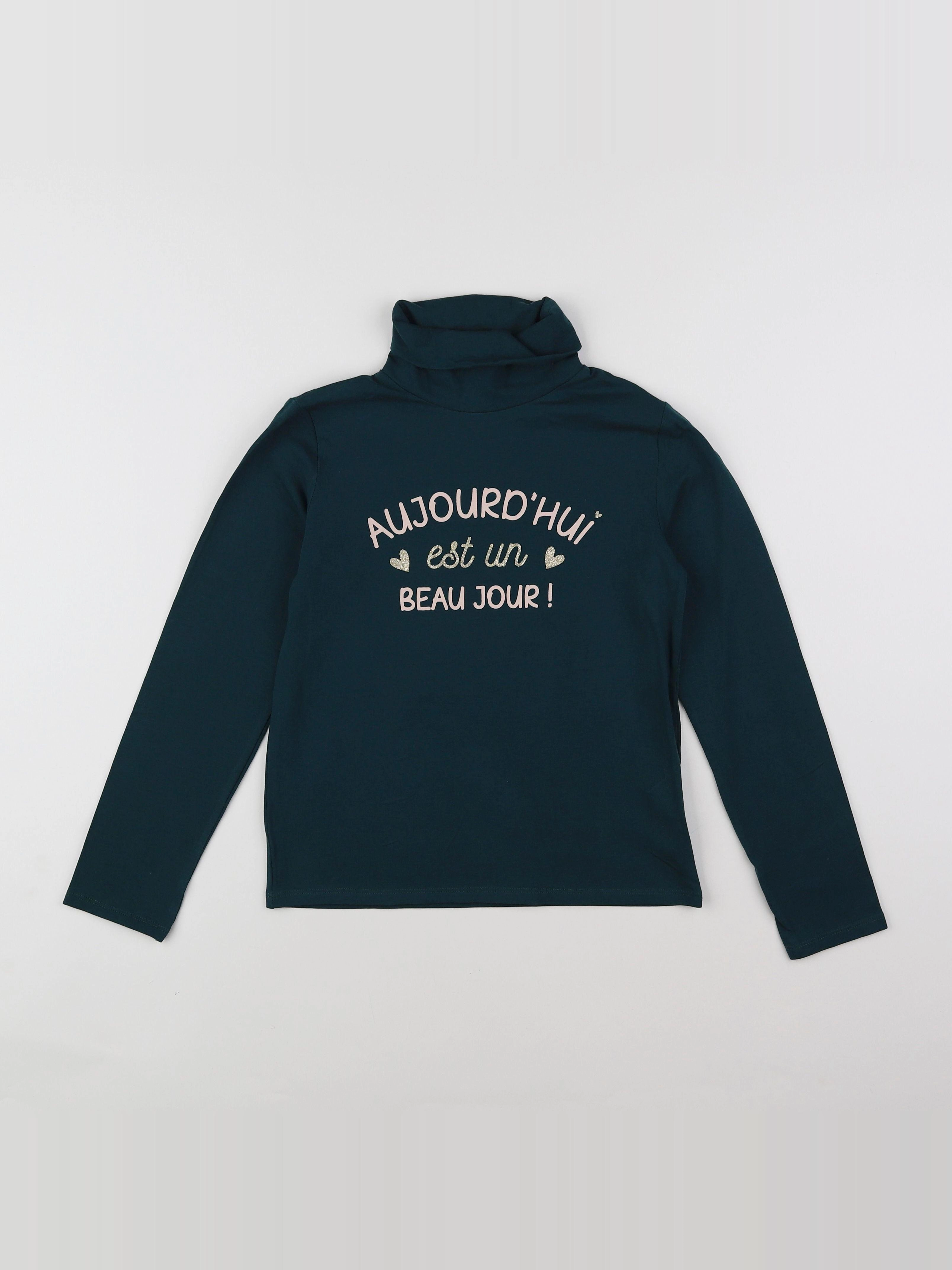 Vertbaudet - sous-pull vert - 10 ans