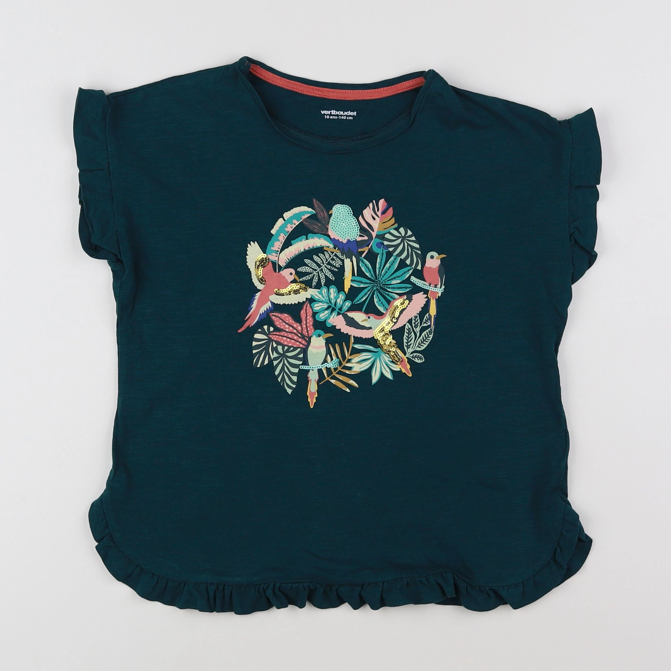 Vertbaudet - tee-shirt vert - 10 ans