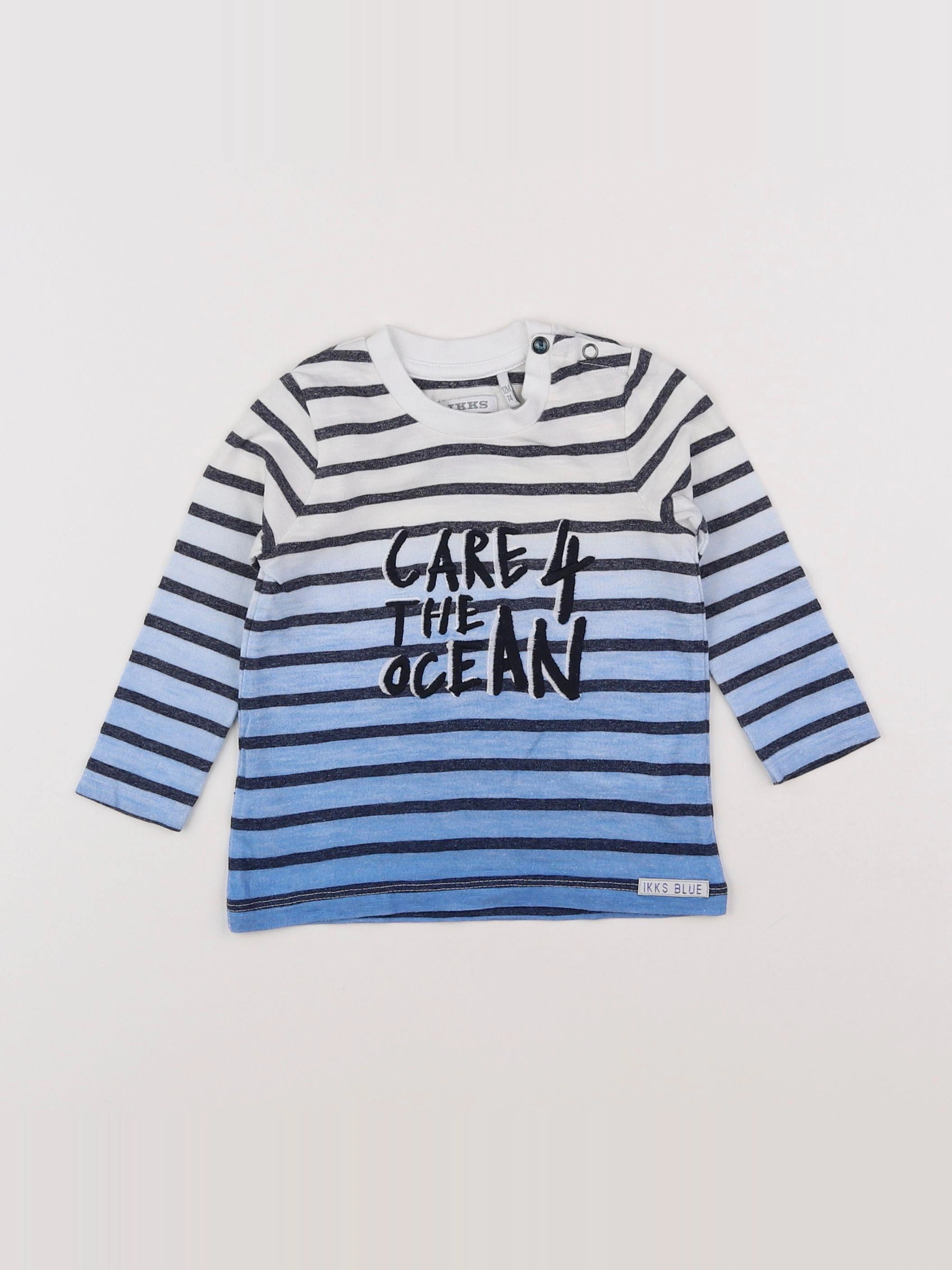 IKKS - tee-shirt bleu - 12 mois
