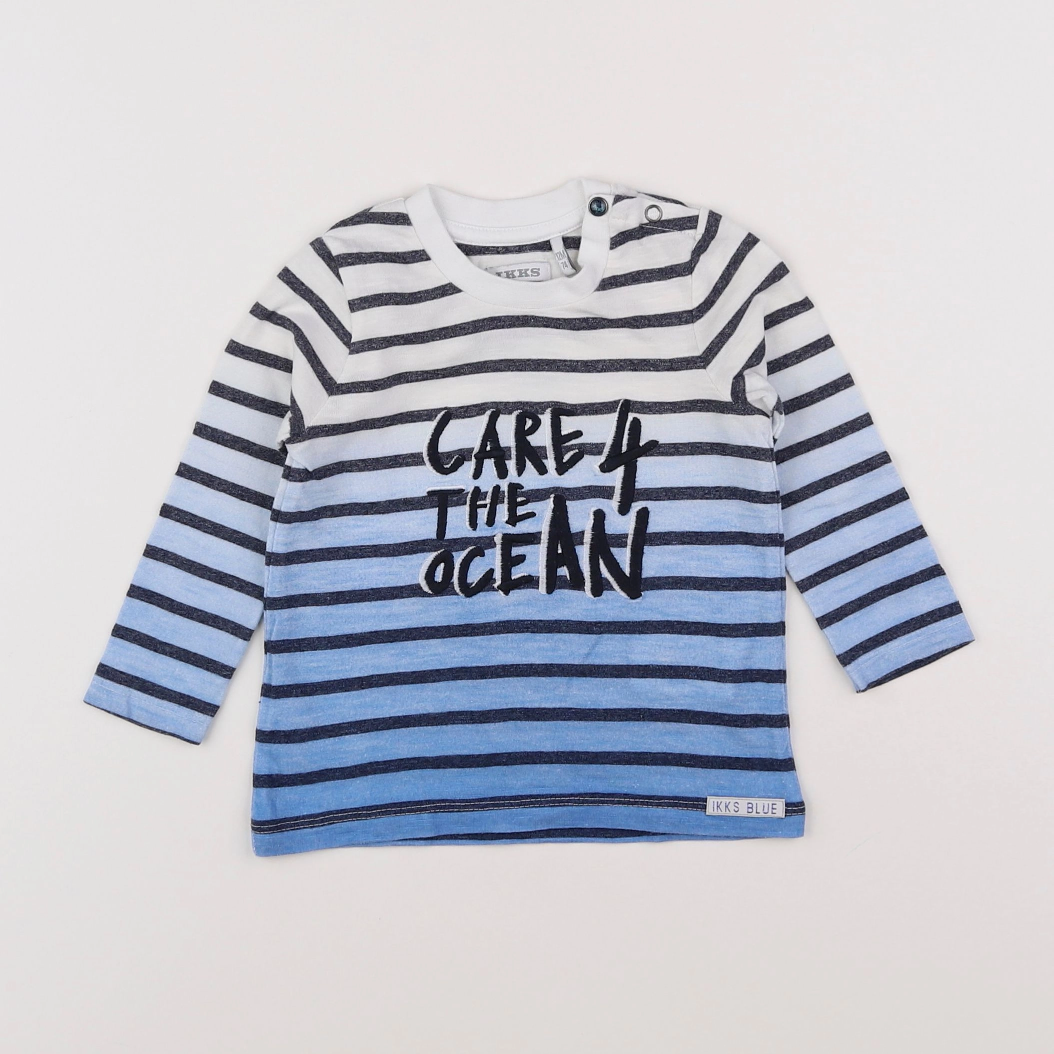 IKKS - tee-shirt bleu - 12 mois