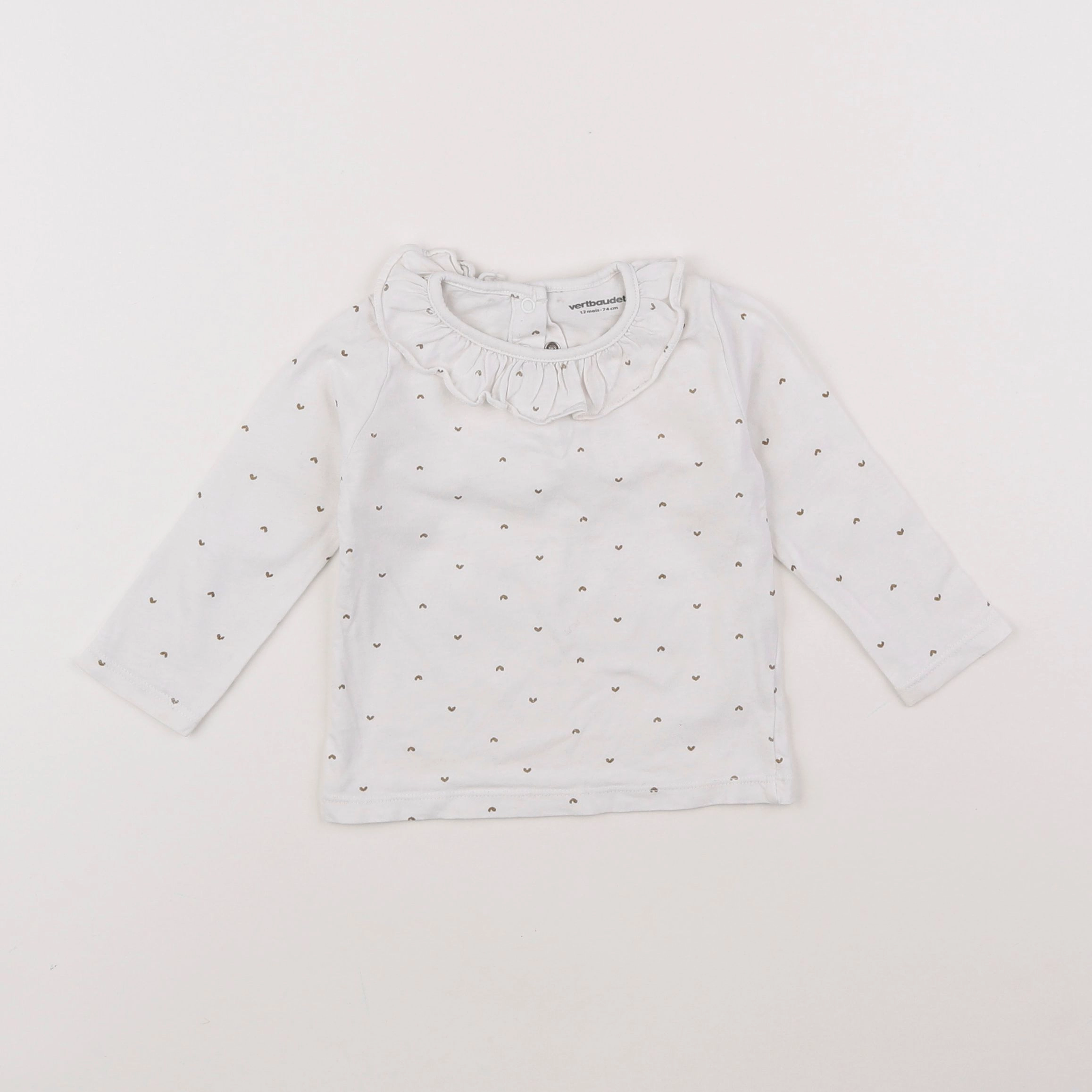 Vertbaudet - tee-shirt blanc, or - 12 mois