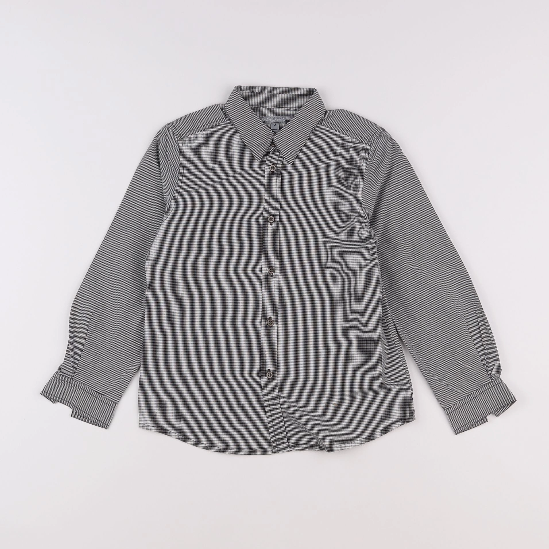 Bonpoint - chemise blanc, gris - 6 ans