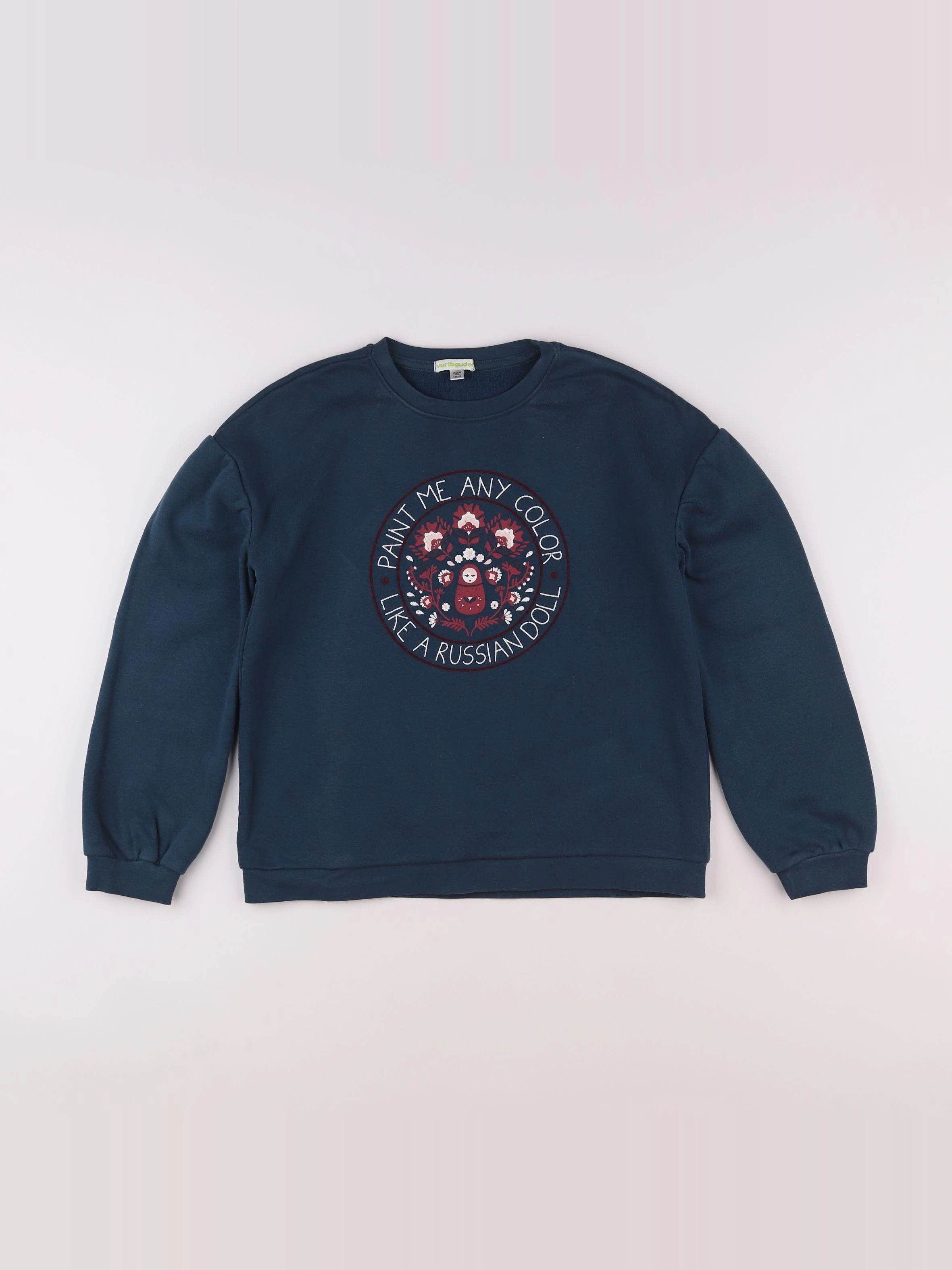 Vertbaudet - sweat vert - 12 ans
