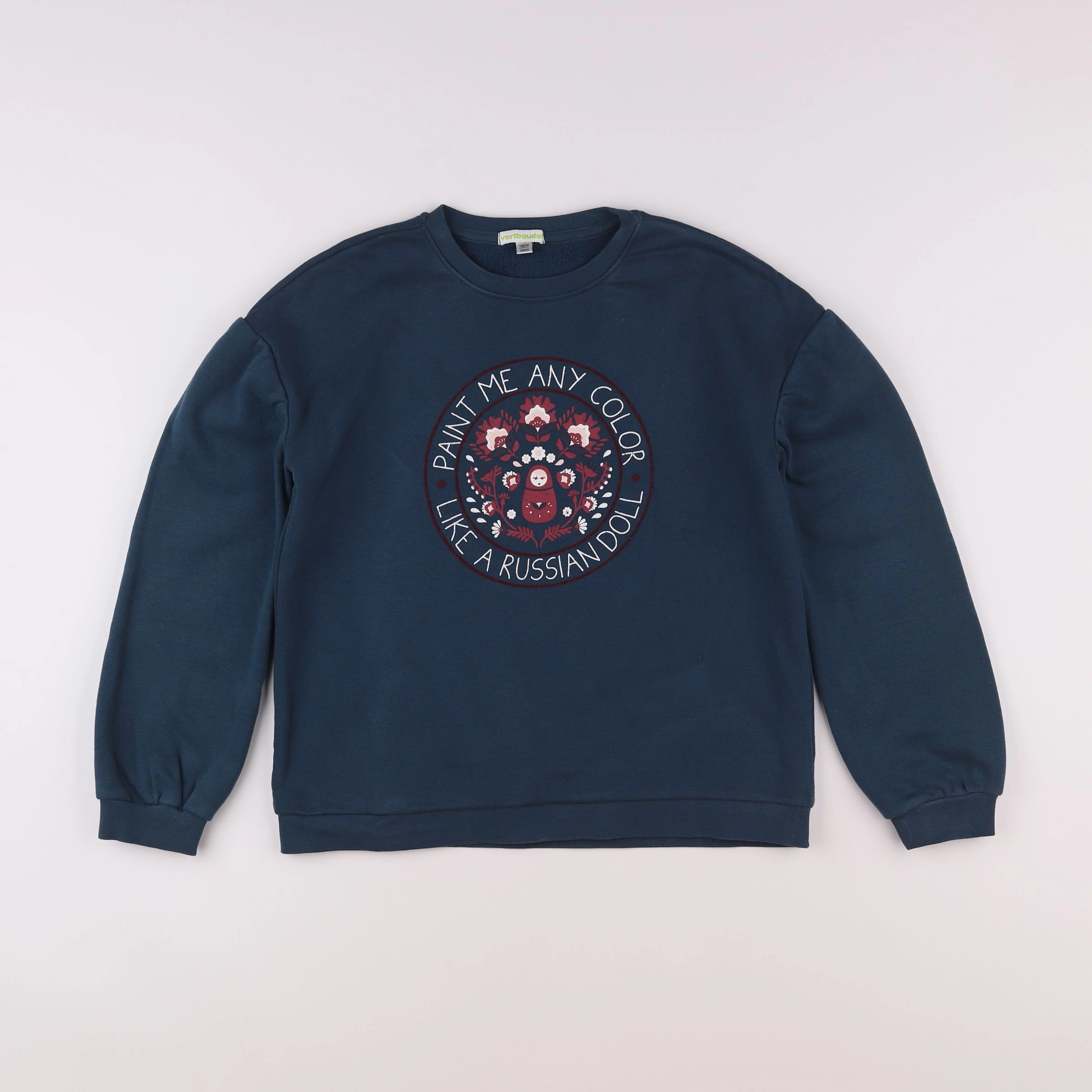 Vertbaudet - sweat vert - 12 ans