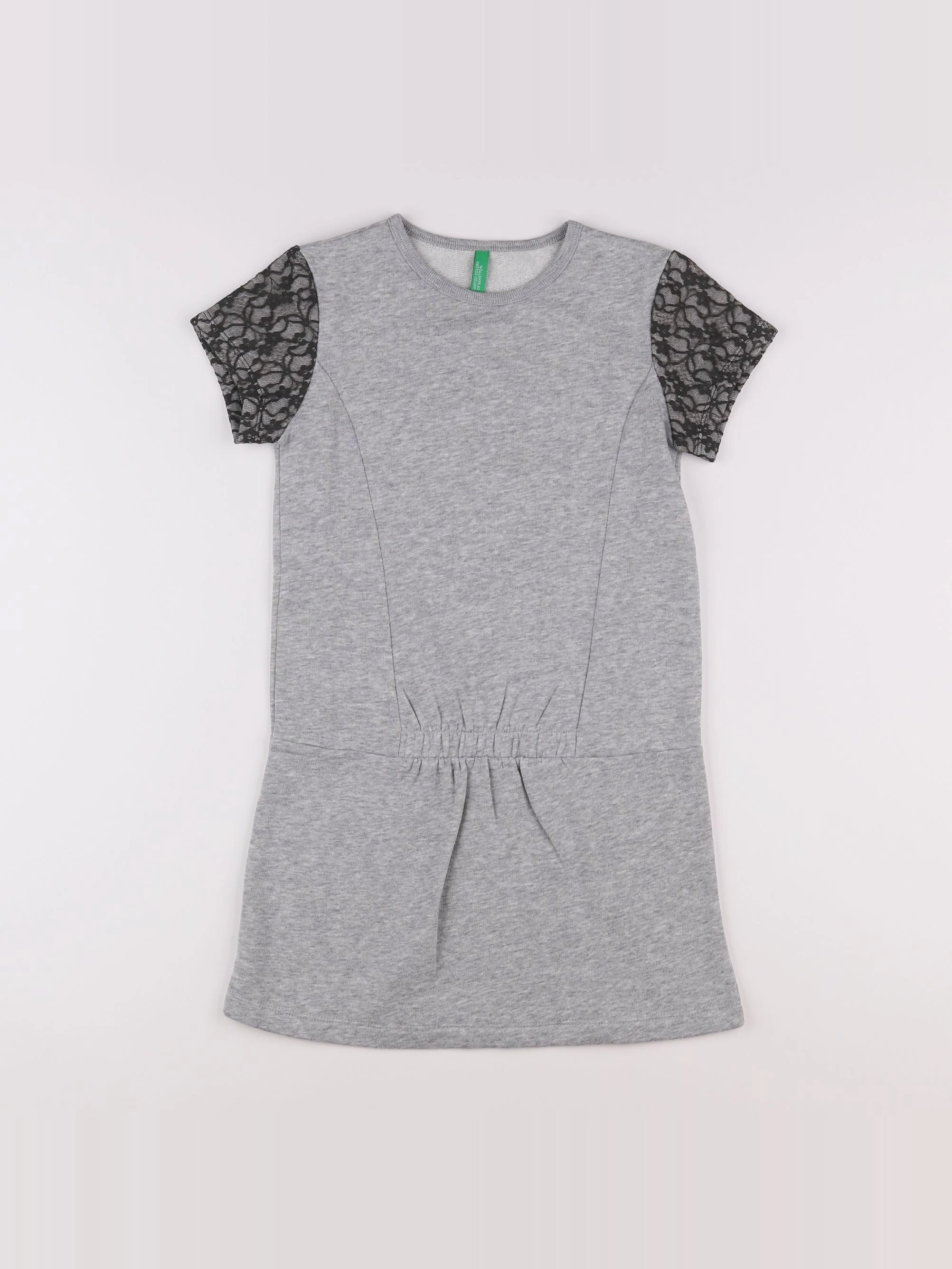 Benetton - robe gris - 7/8 ans