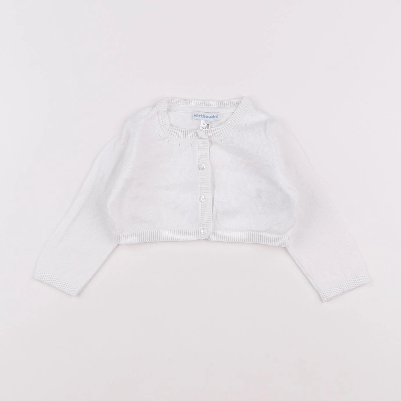 Vertbaudet - gilet blanc - 12 mois