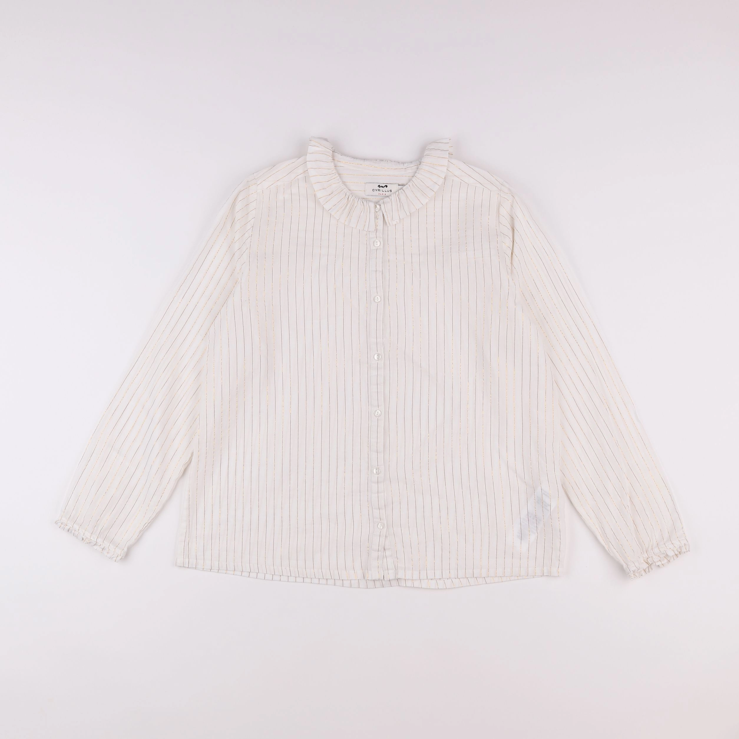 Cyrillus - chemise or, blanc - 14 ans