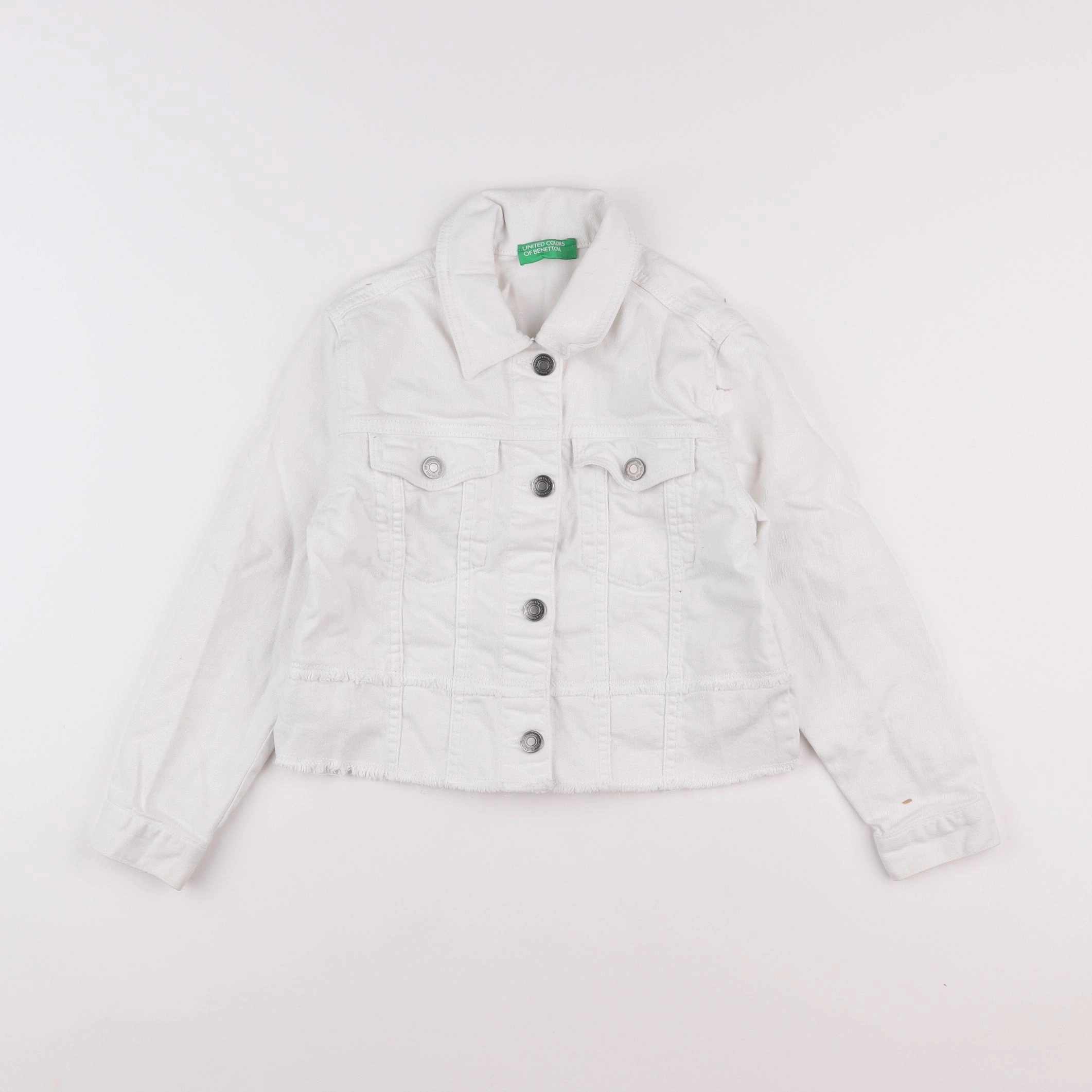 Benetton - veste blanc - 7/8 ans