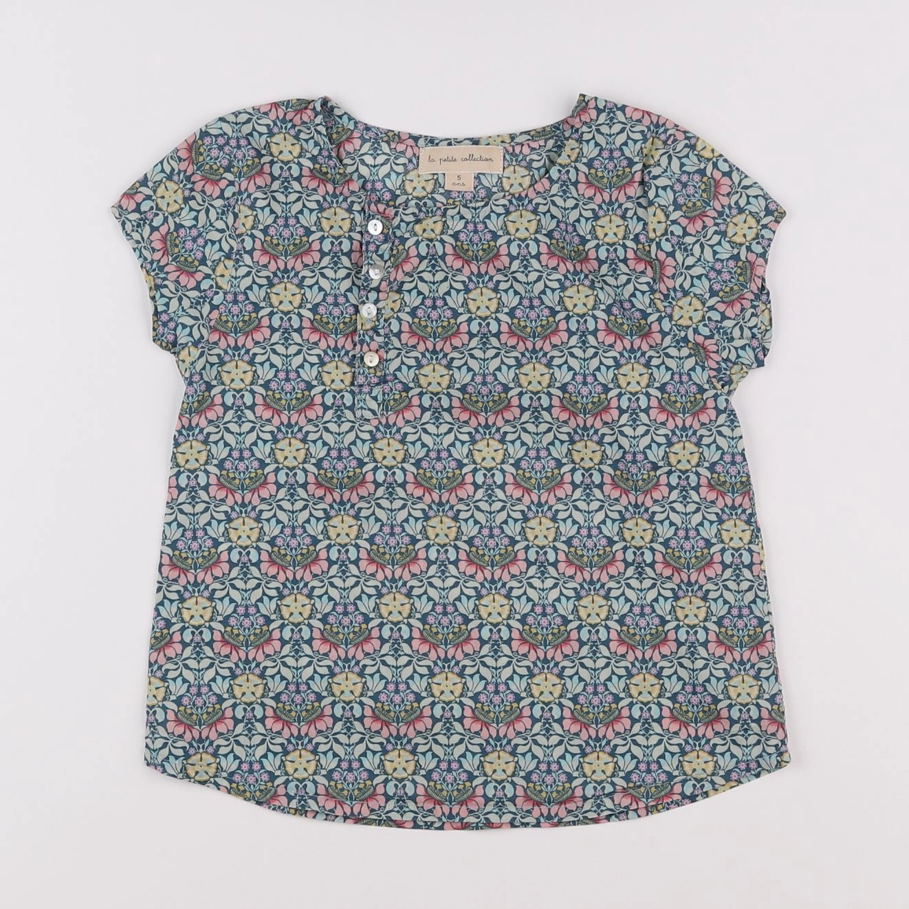 La Petite Collection - blouse vert, rose - 5 ans