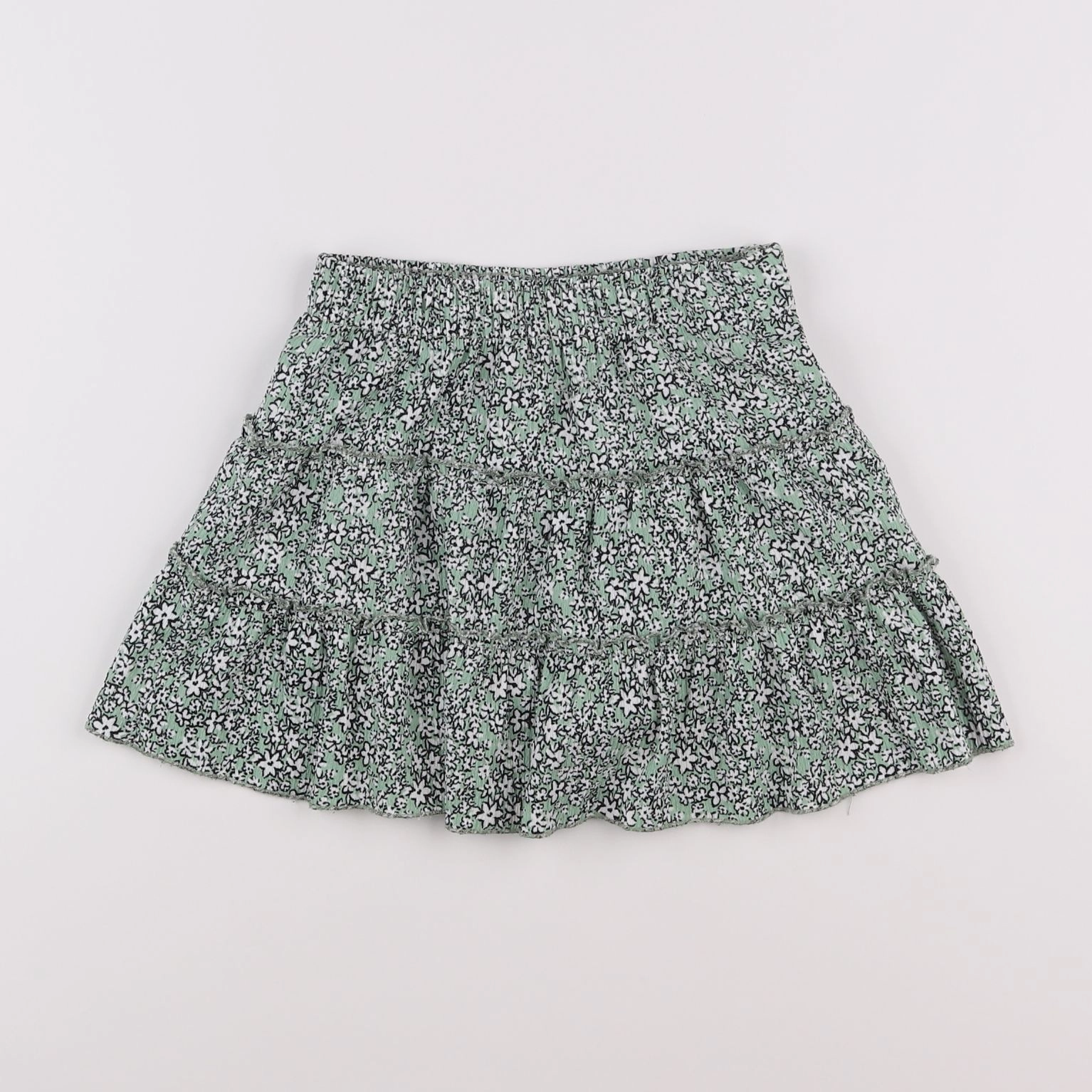 Zara - jupe vert, blanc - 8 ans