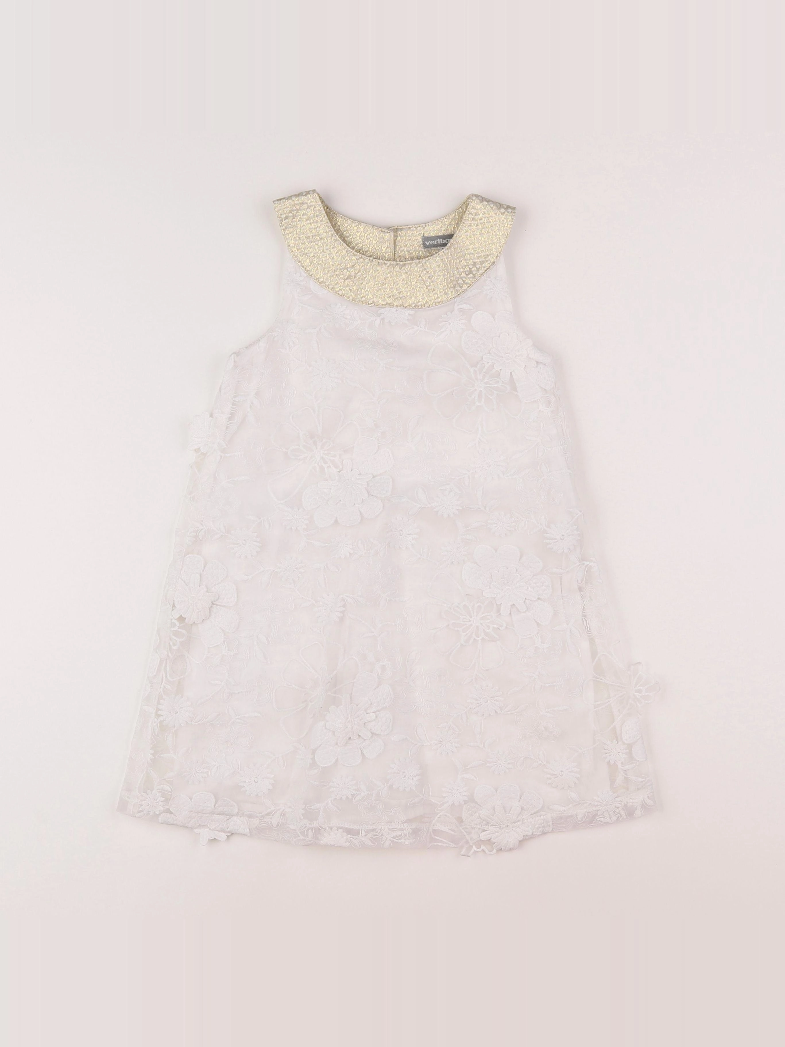 Vertbaudet - robe blanc, or - 5 ans
