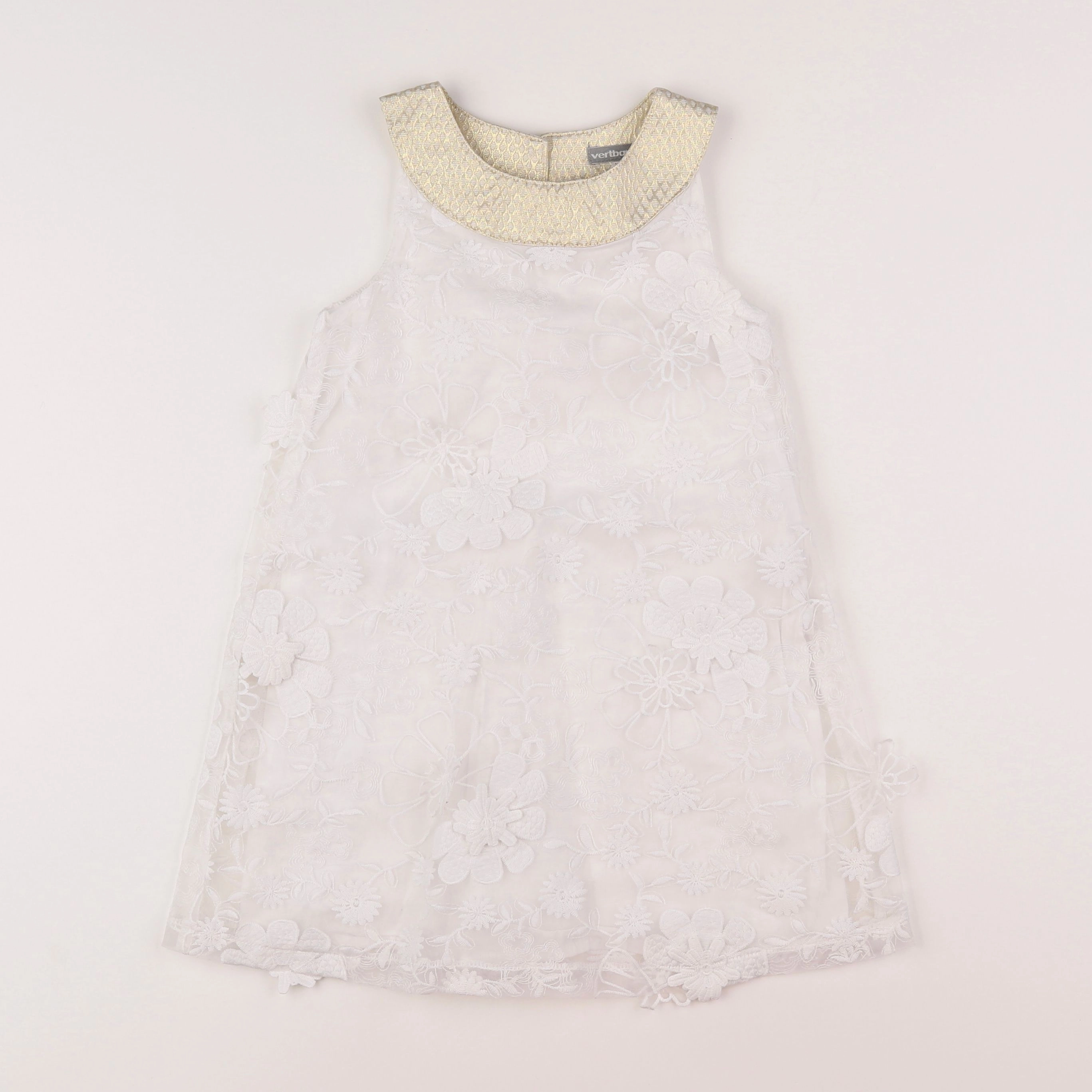 Vertbaudet - robe blanc, or - 5 ans