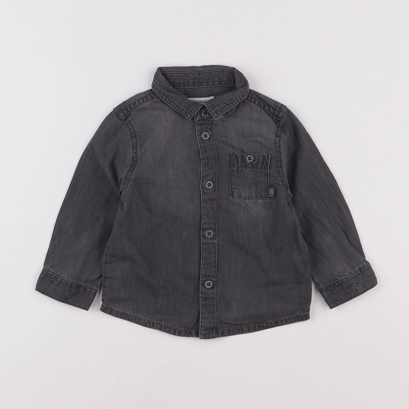 Vertbaudet - chemise gris - 12 mois