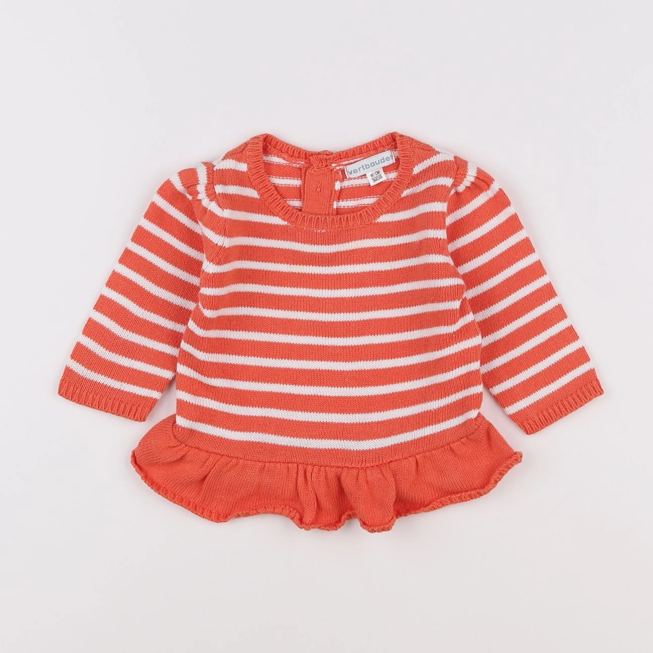 Vertbaudet - pull orange - 3 mois