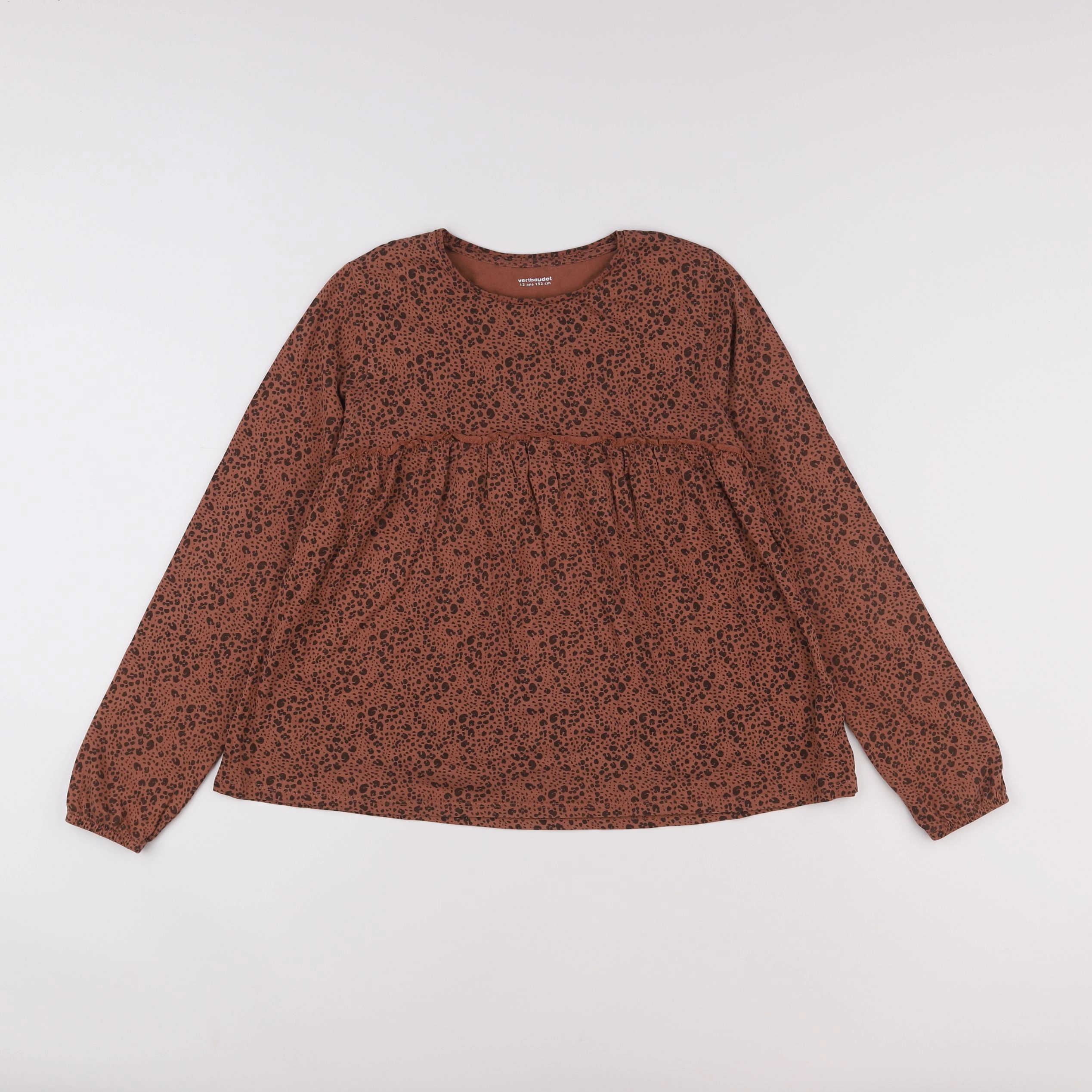 Vertbaudet - tee-shirt marron - 12 ans