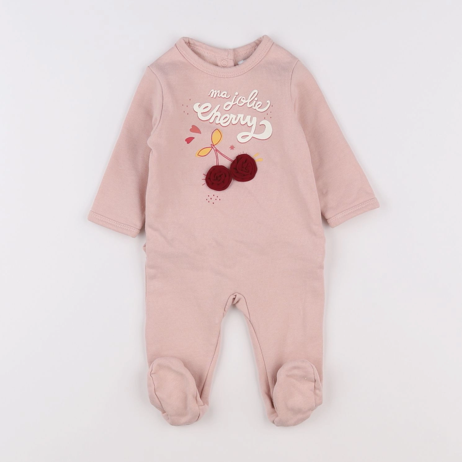 Vertbaudet - pyjama coton rose - 3 mois