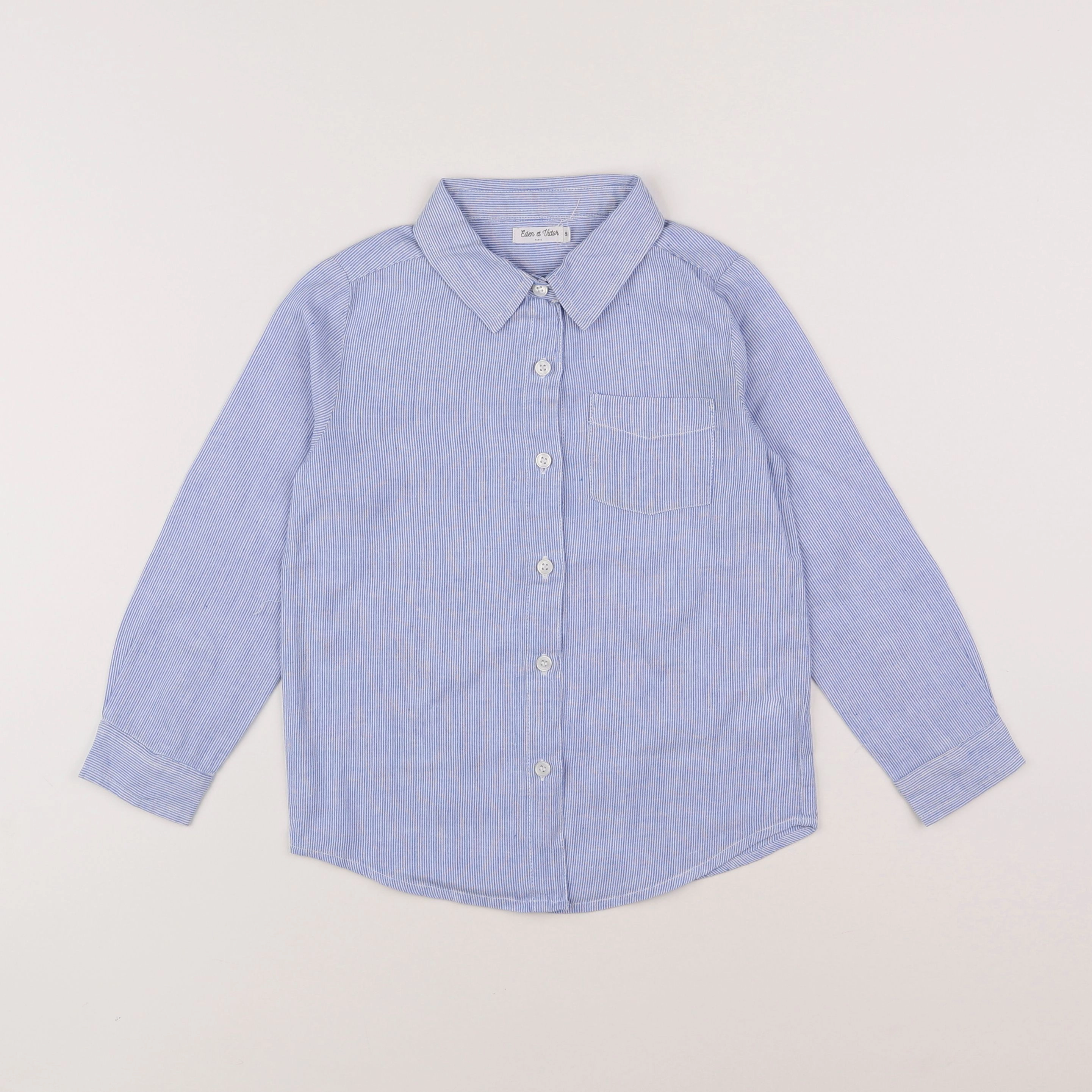 Eden & Victor - chemise blanc, bleu - 5 ans