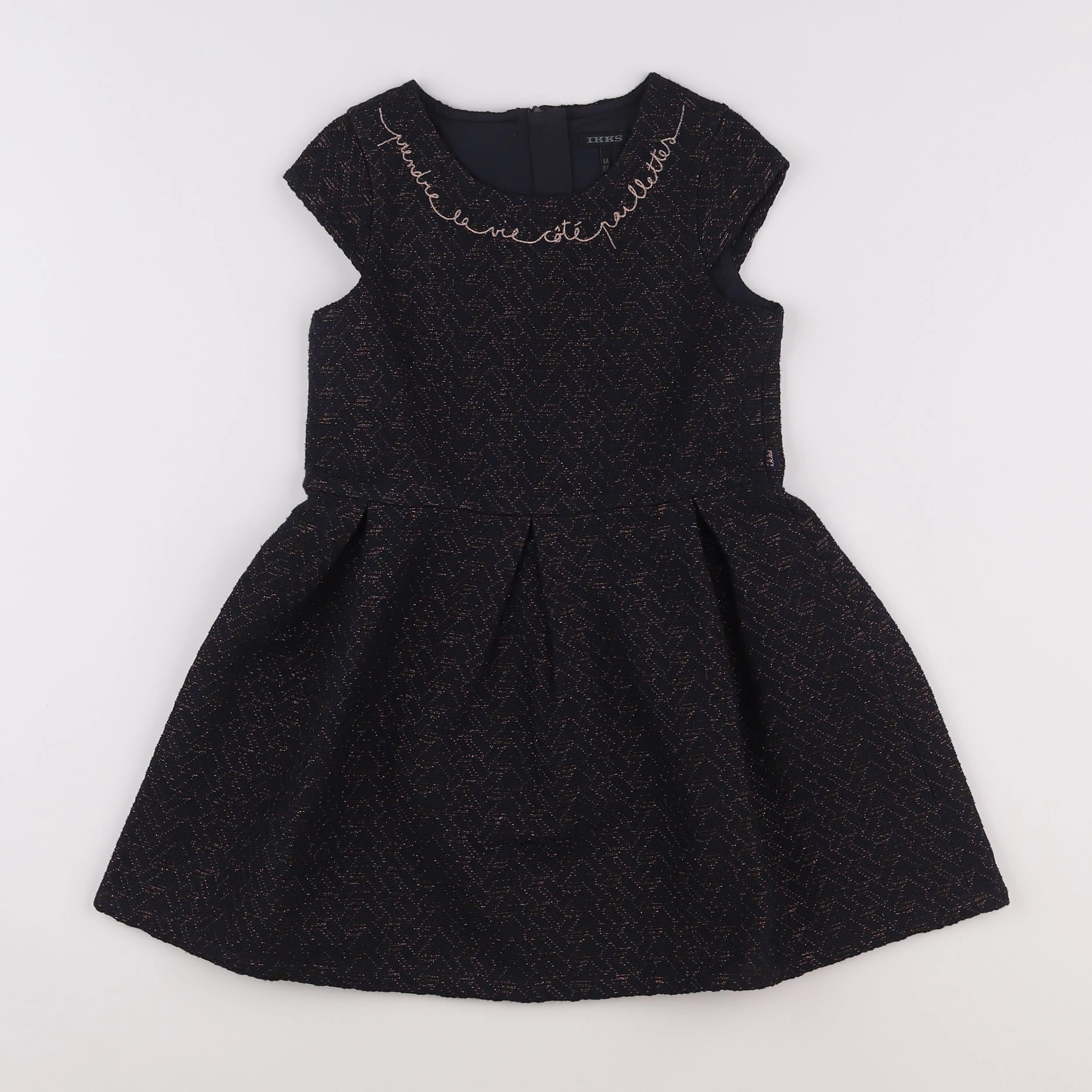 IKKS - robe noir, bronze - 6 ans