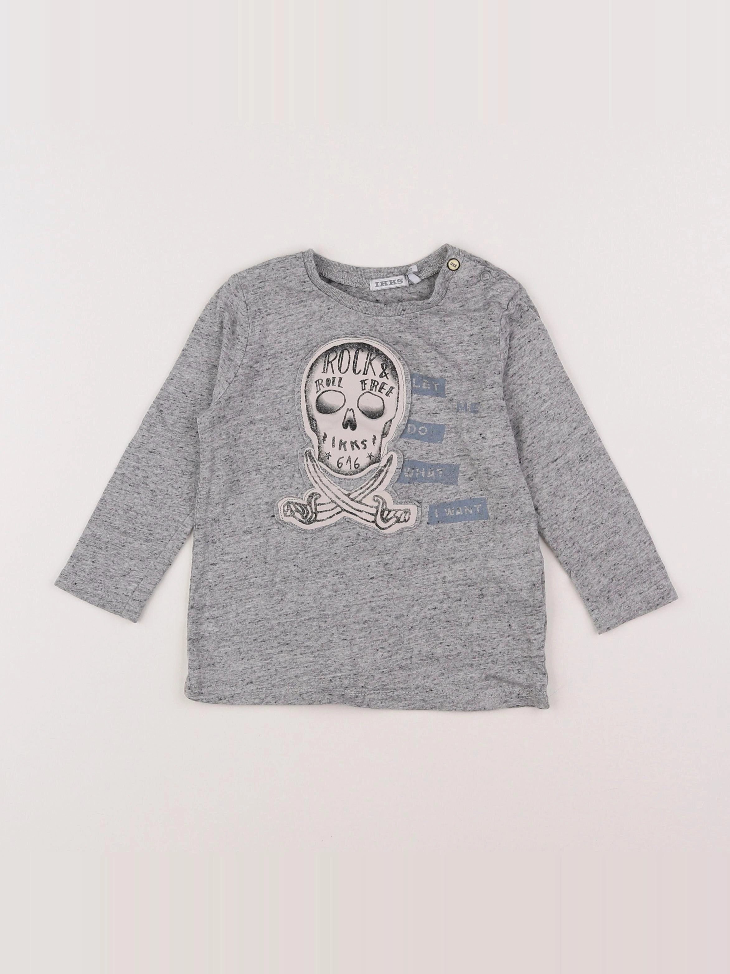IKKS - tee-shirt gris - 2 ans
