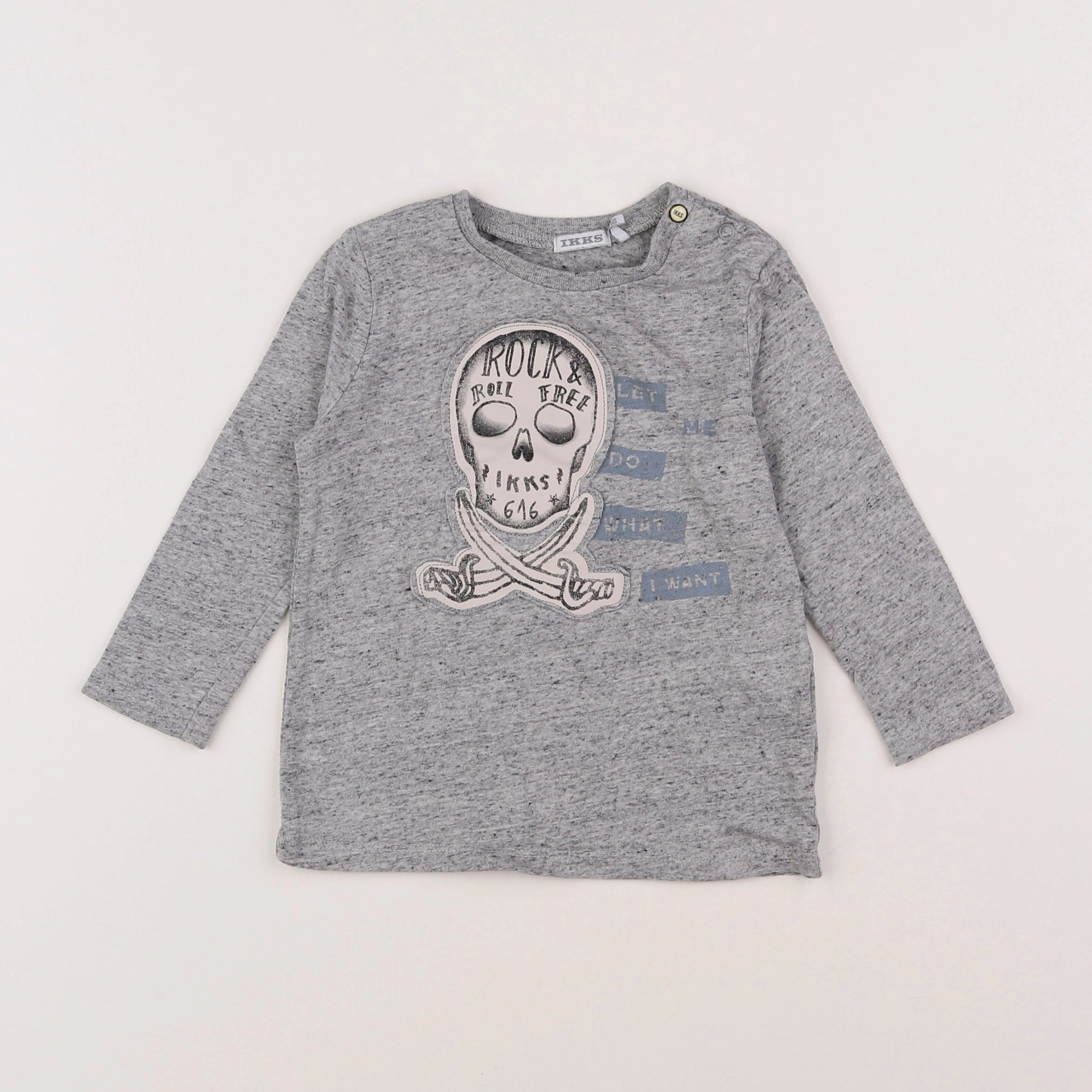 IKKS - tee-shirt gris - 2 ans