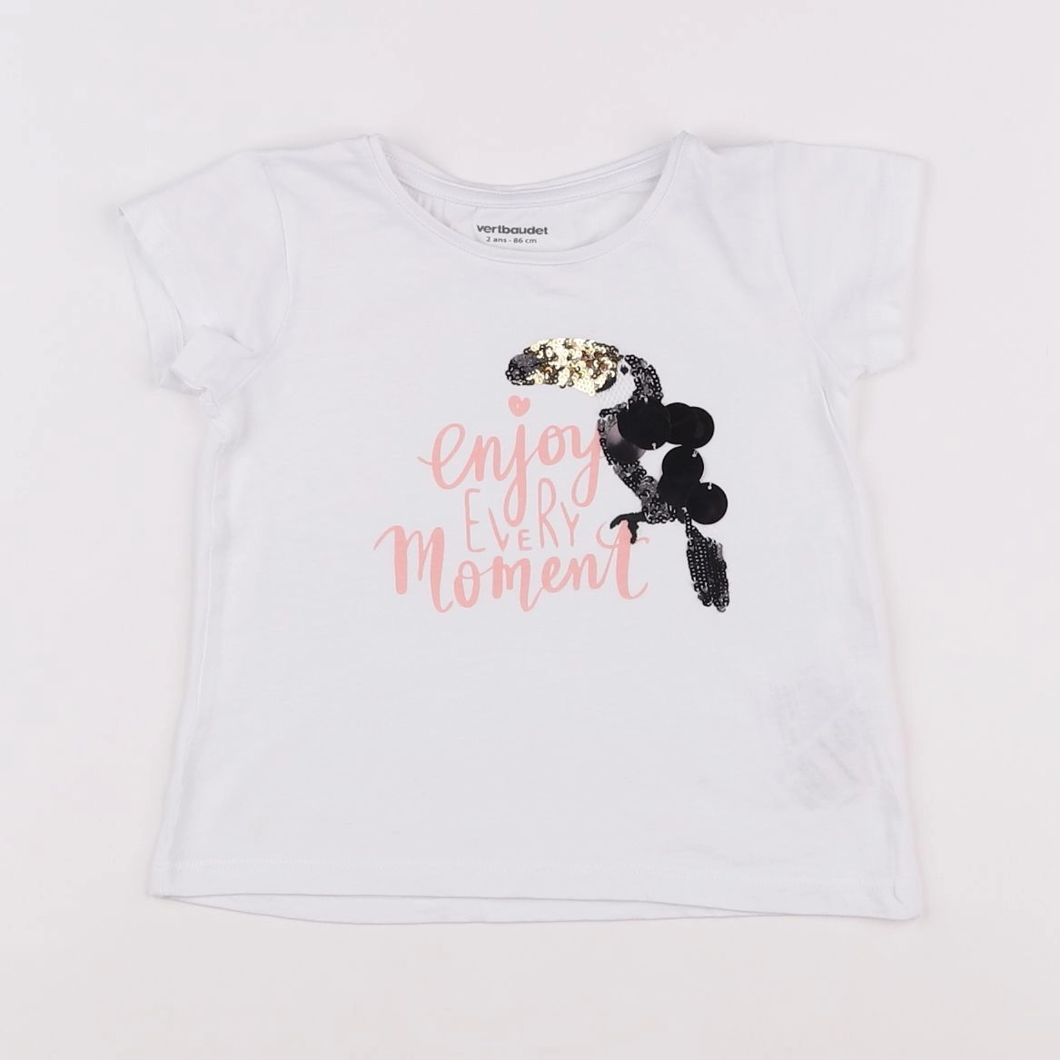 Vertbaudet - tee-shirt blanc - 2 ans