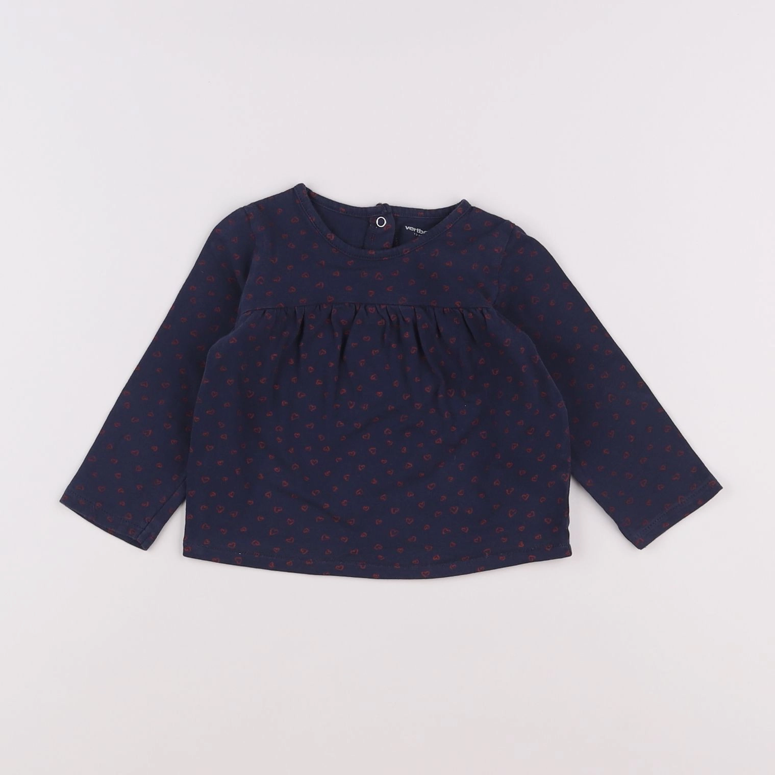 Vertbaudet - tee-shirt bleu - 12 mois