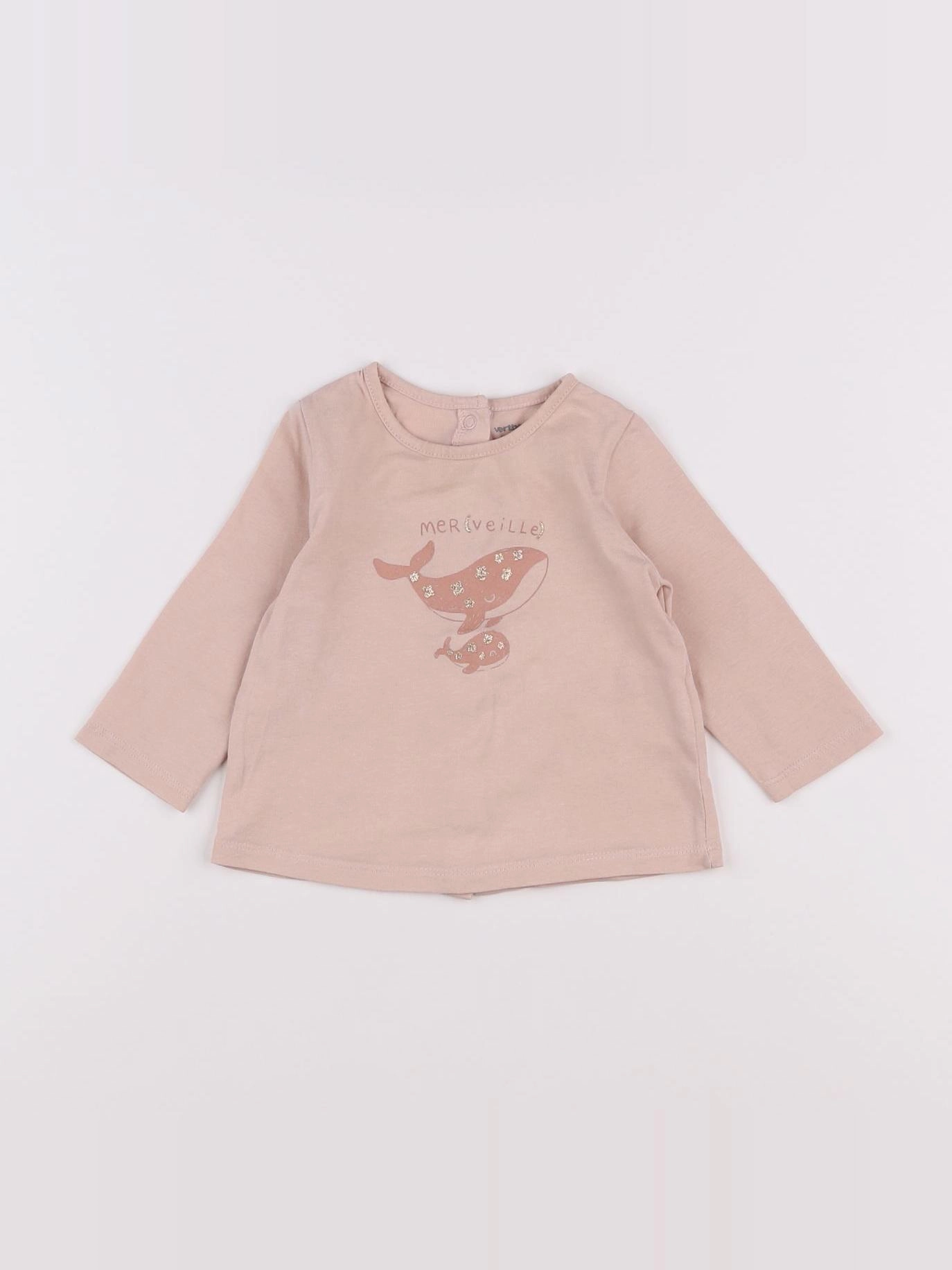 Vertbaudet - tee-shirt rose - 6 mois