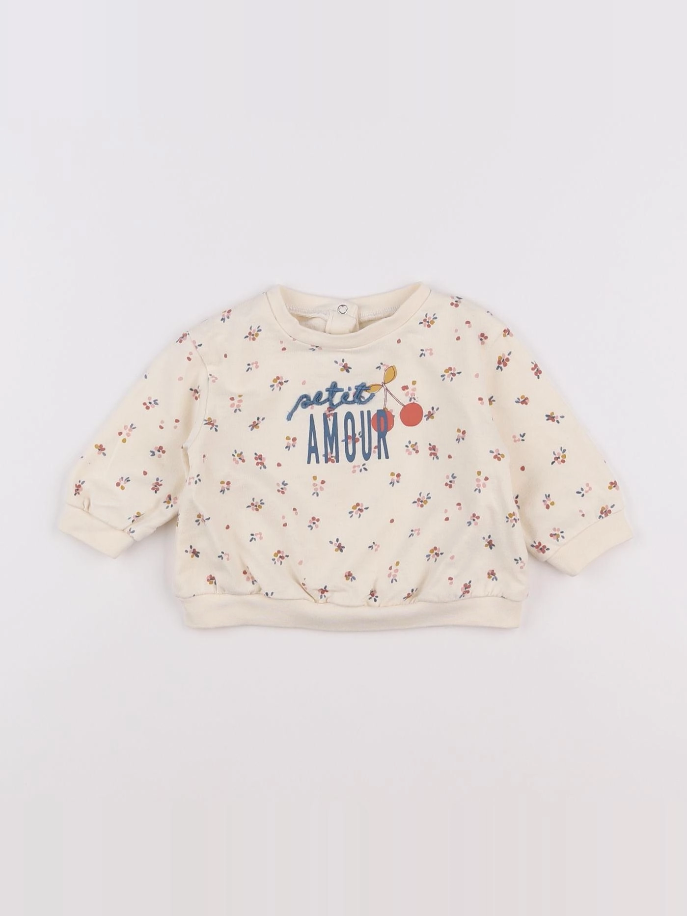 Vertbaudet - sweat beige - 6 mois