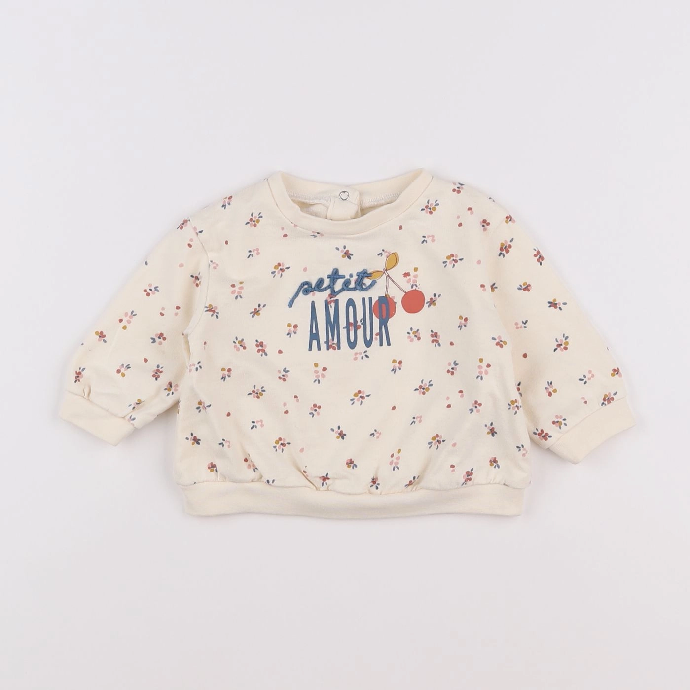 Vertbaudet - sweat beige - 6 mois