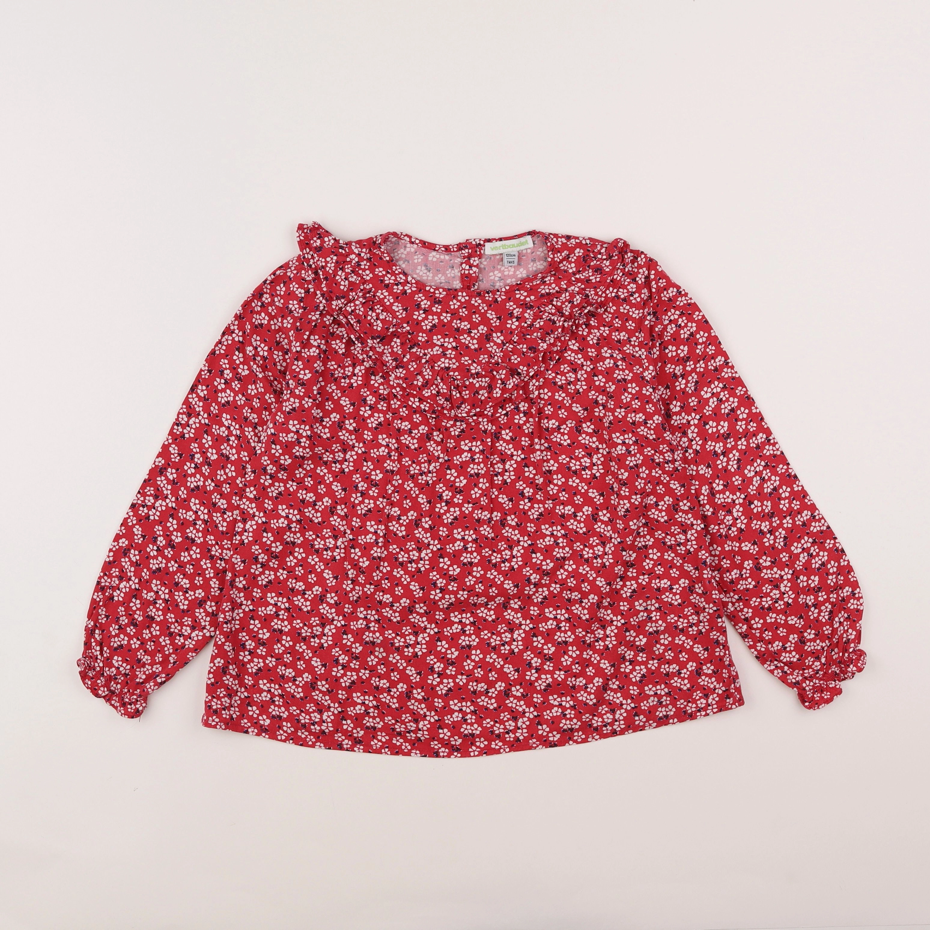 Vertbaudet - blouse rouge - 7 ans