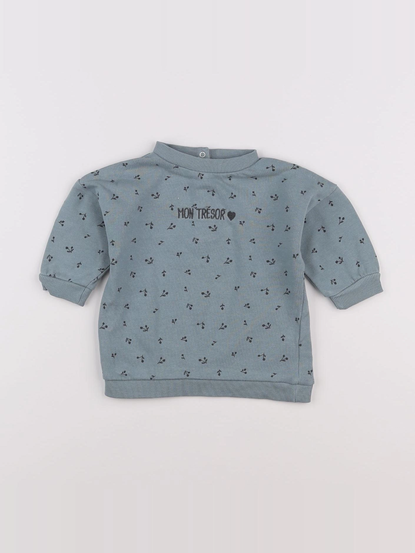 Vertbaudet - sweat vert - 6 mois