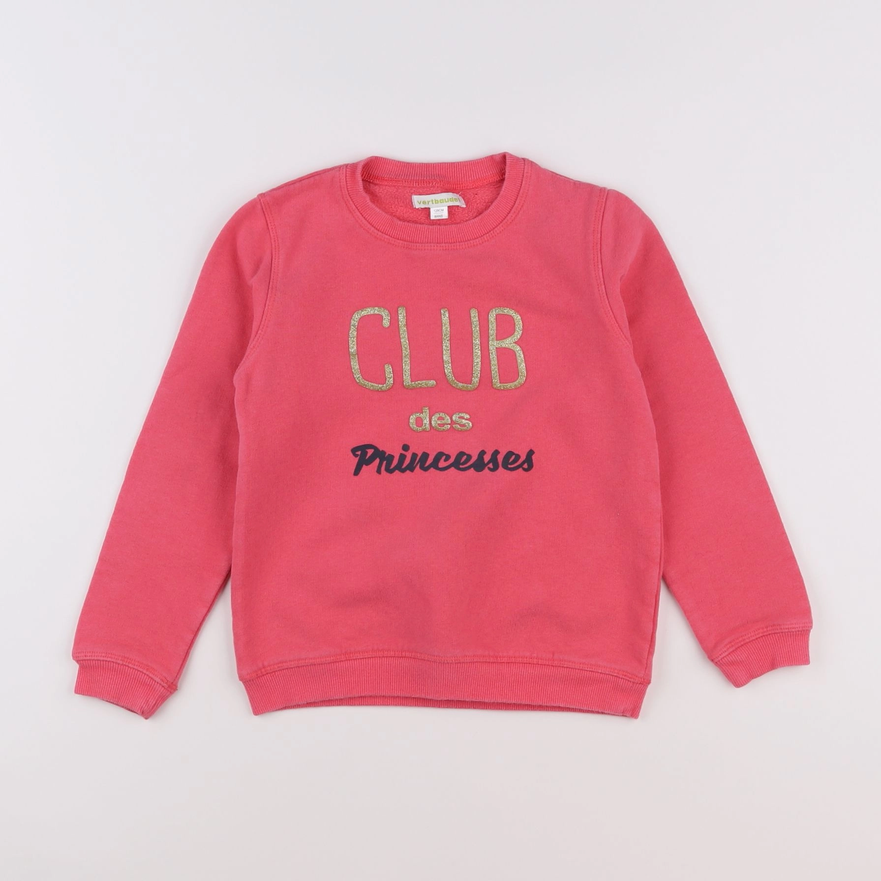 Vertbaudet - sweat rose - 8 ans
