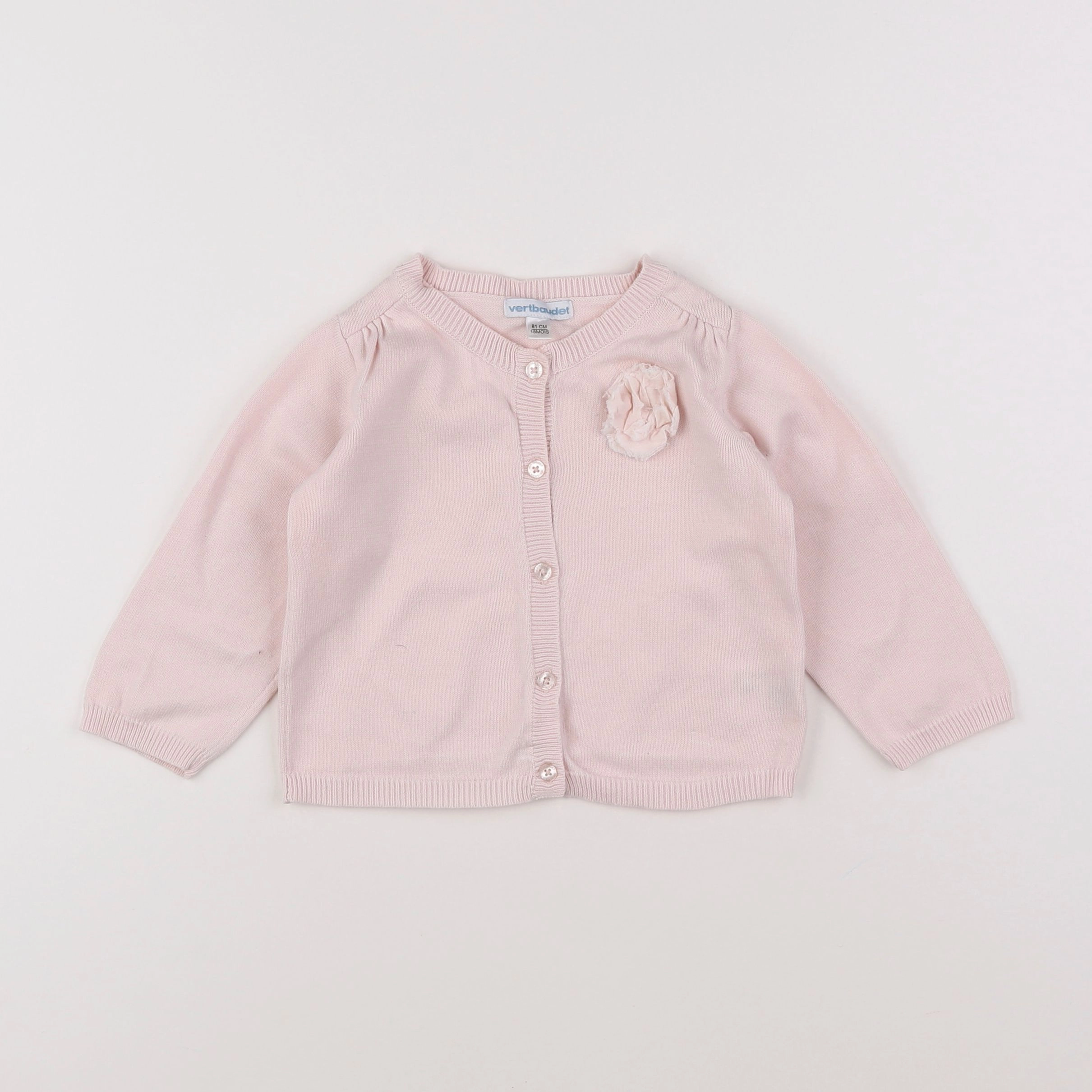 Vertbaudet - gilet rose - 18 mois