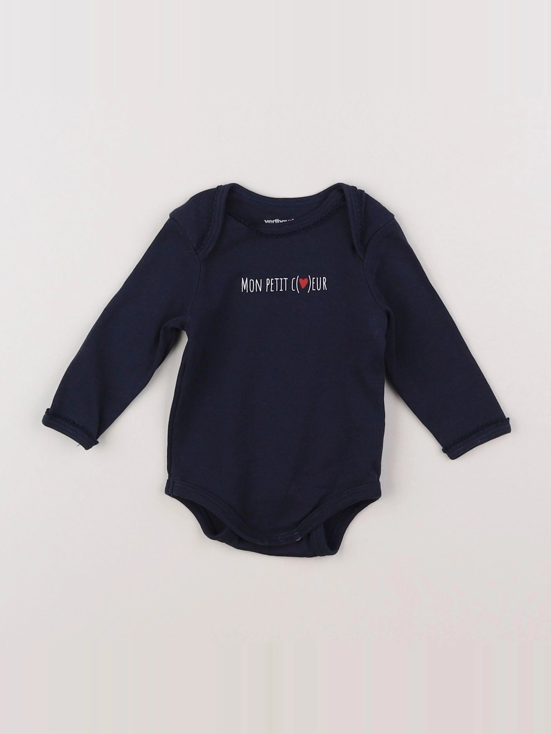 Vertbaudet - body bleu - 3 mois