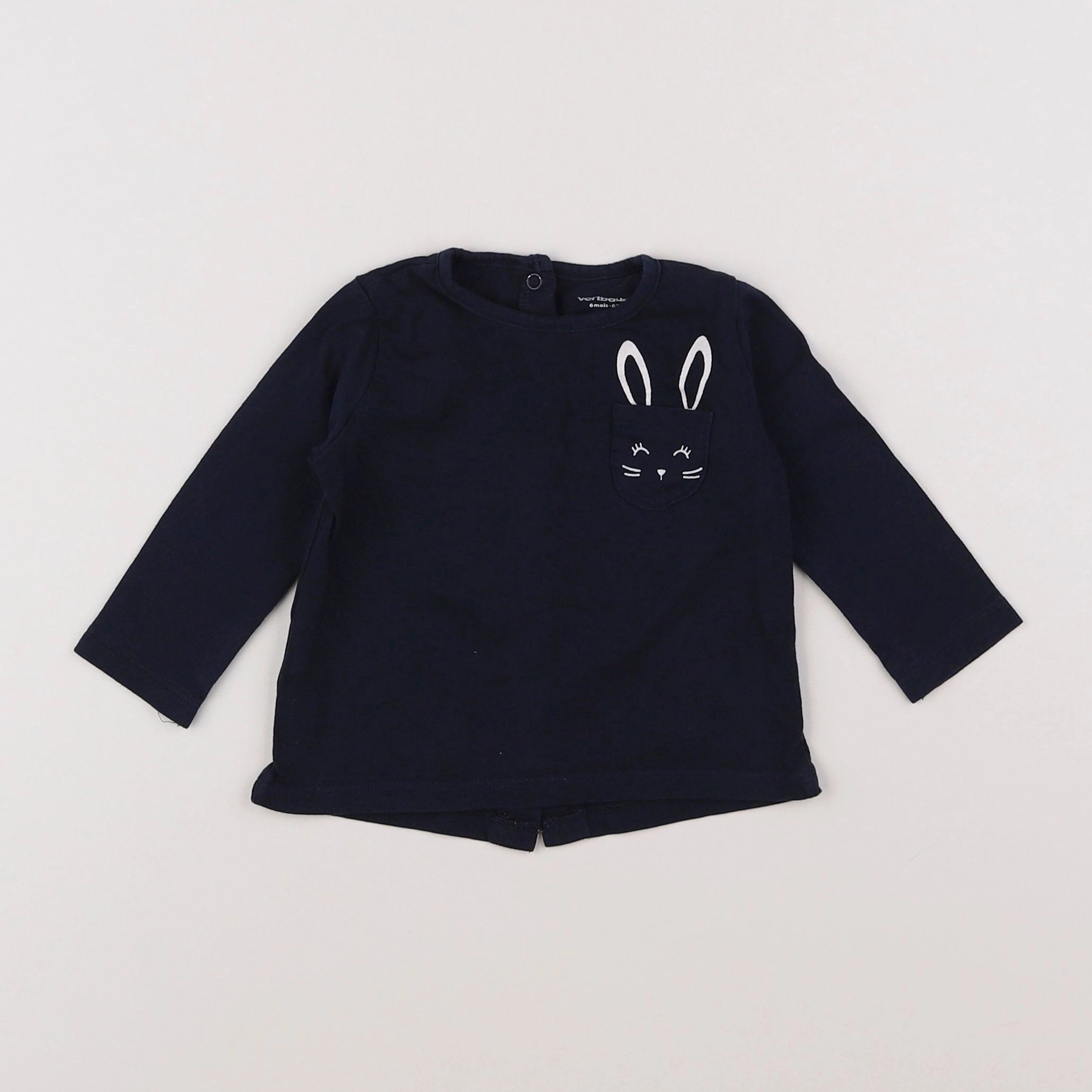 Vertbaudet - tee-shirt bleu - 6 mois