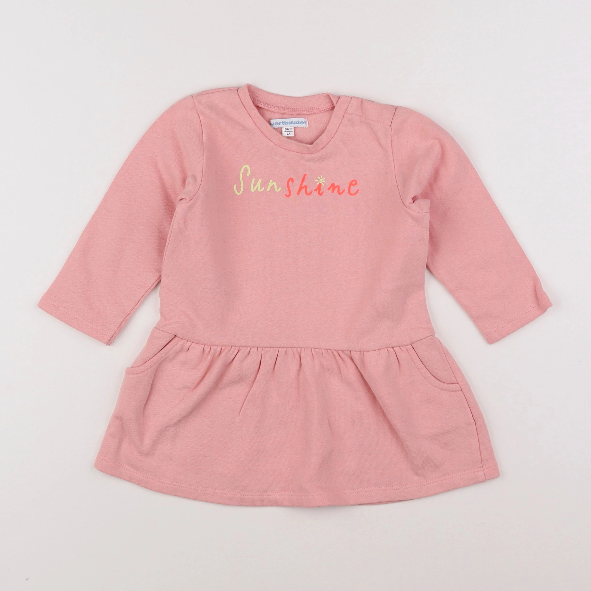 Vertbaudet - robe rose - 2 ans