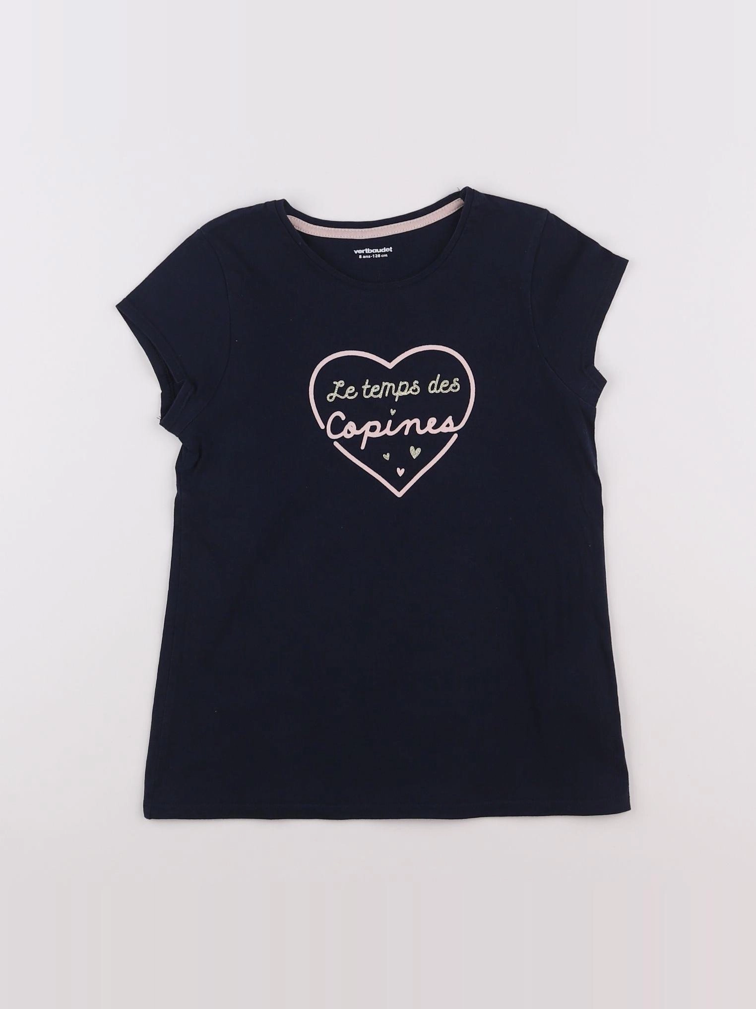 Vertbaudet - tee-shirt bleu - 8 ans