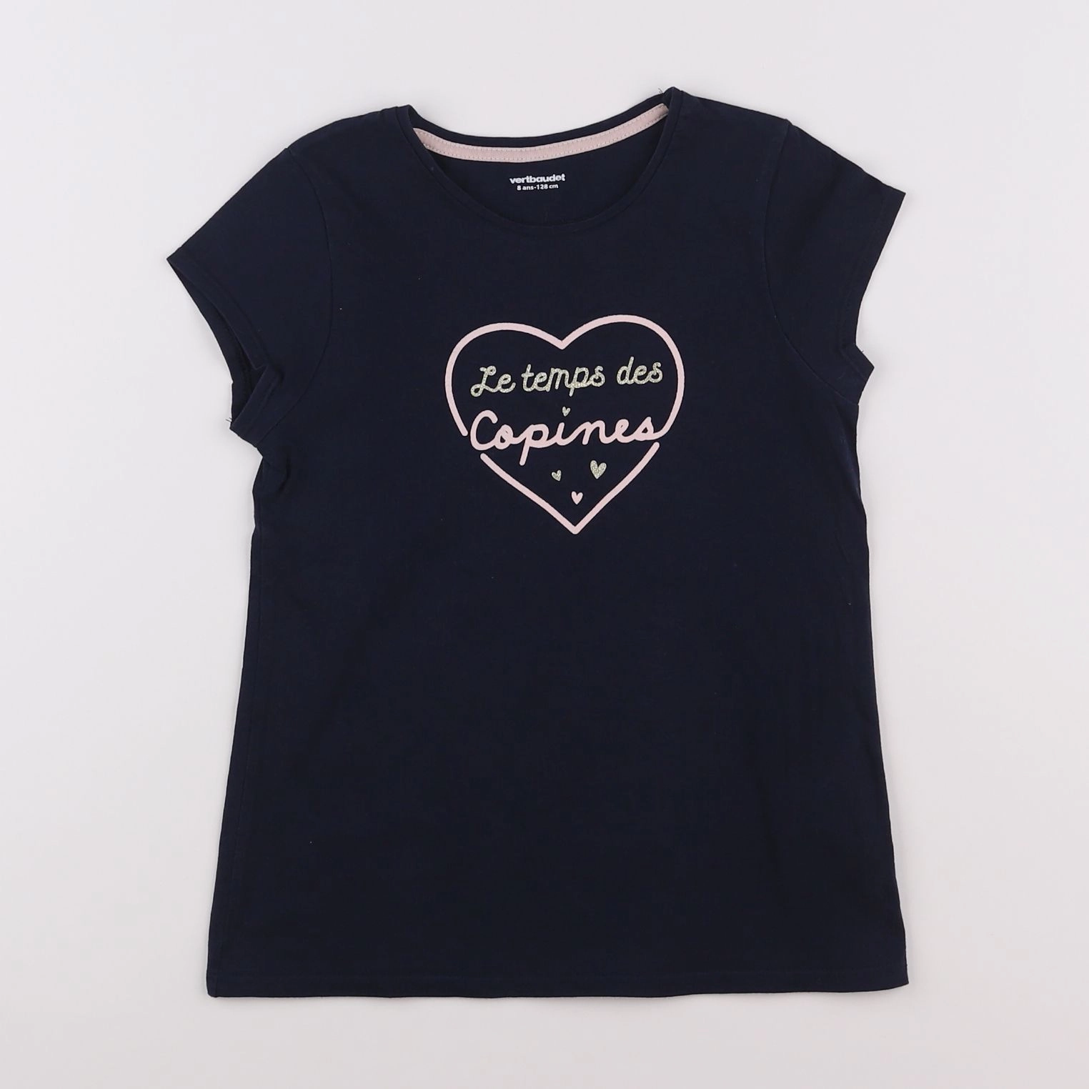 Vertbaudet - tee-shirt bleu - 8 ans