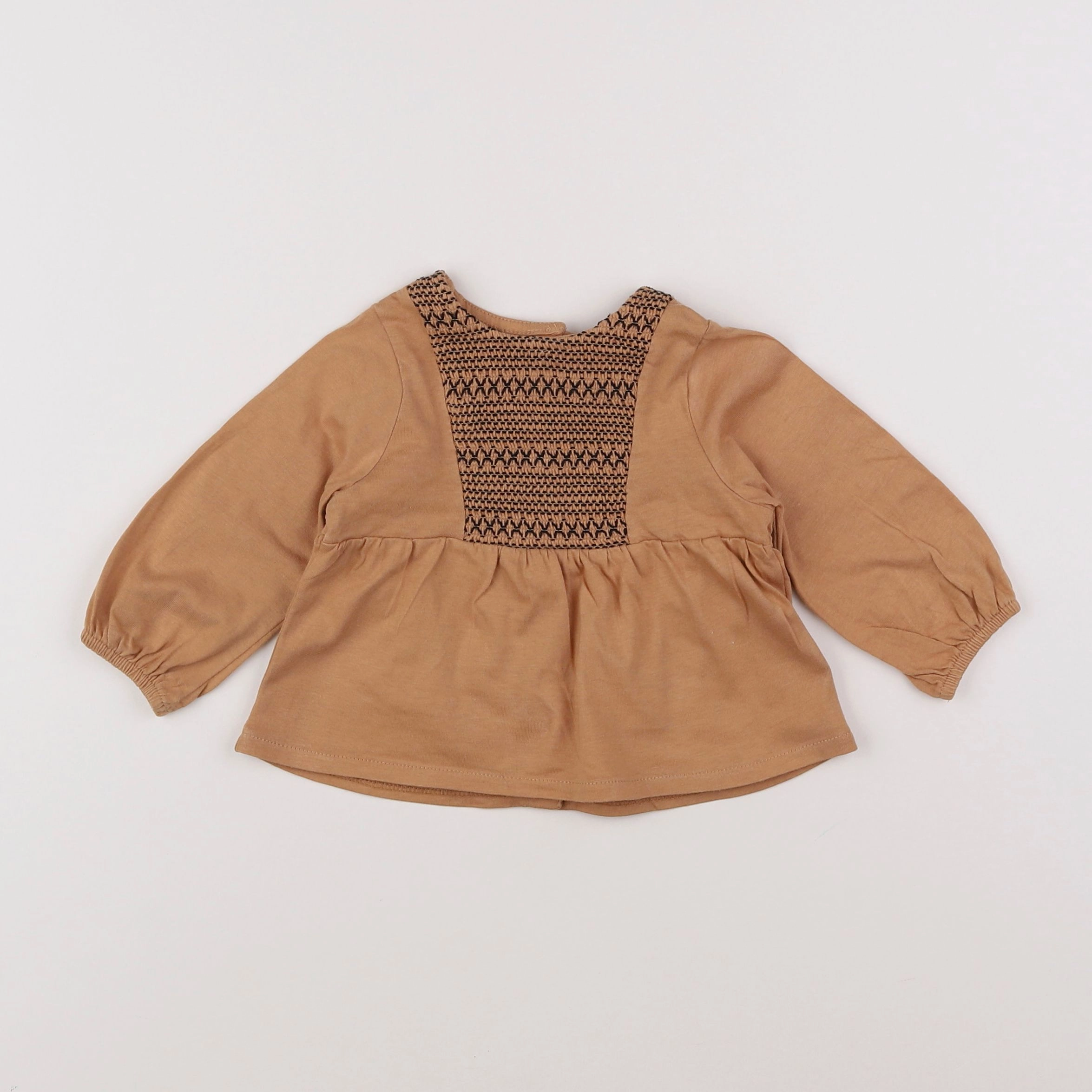 Vertbaudet - tee-shirt marron - 6 mois