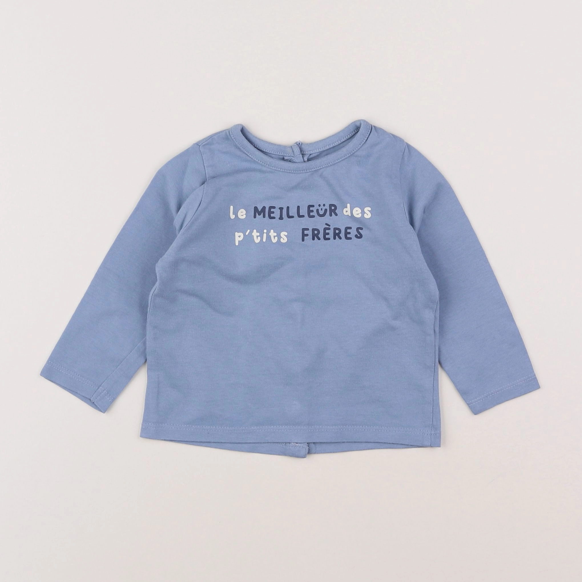 Vertbaudet - tee-shirt bleu - 9 mois