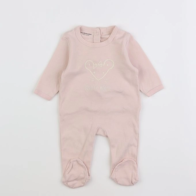 Vertbaudet - pyjama coton rose - 3 mois