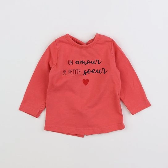 Vertbaudet - tee-shirt rose - 3 mois