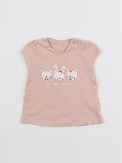 Vertbaudet - tee-shirt rose - 3 mois