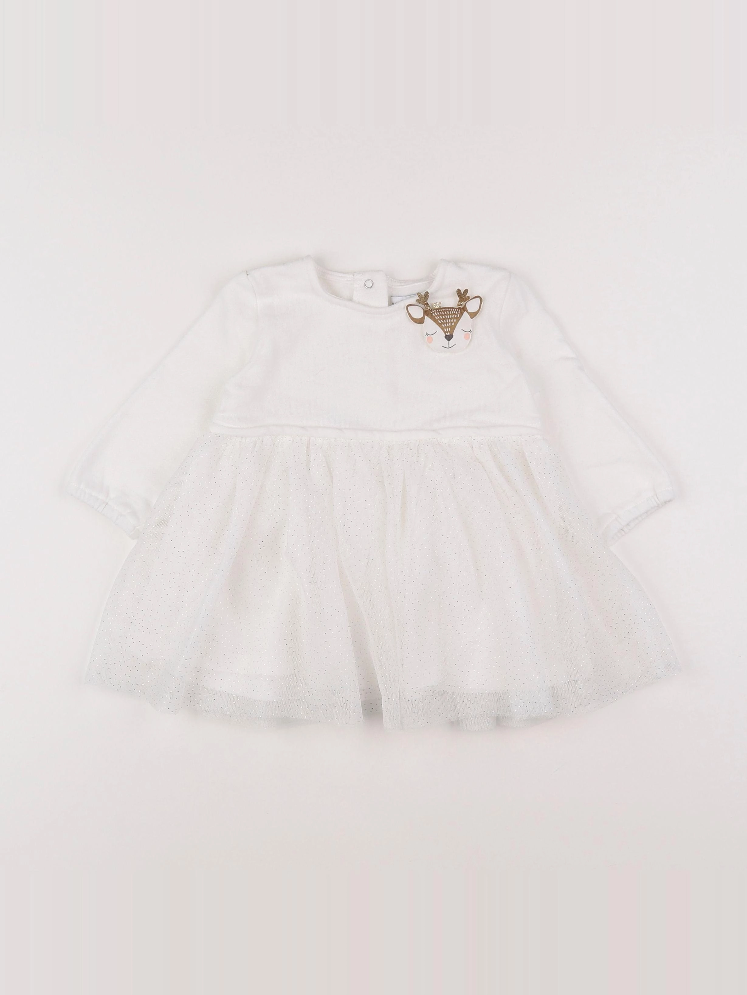 Vertbaudet - robe blanc - 12 mois