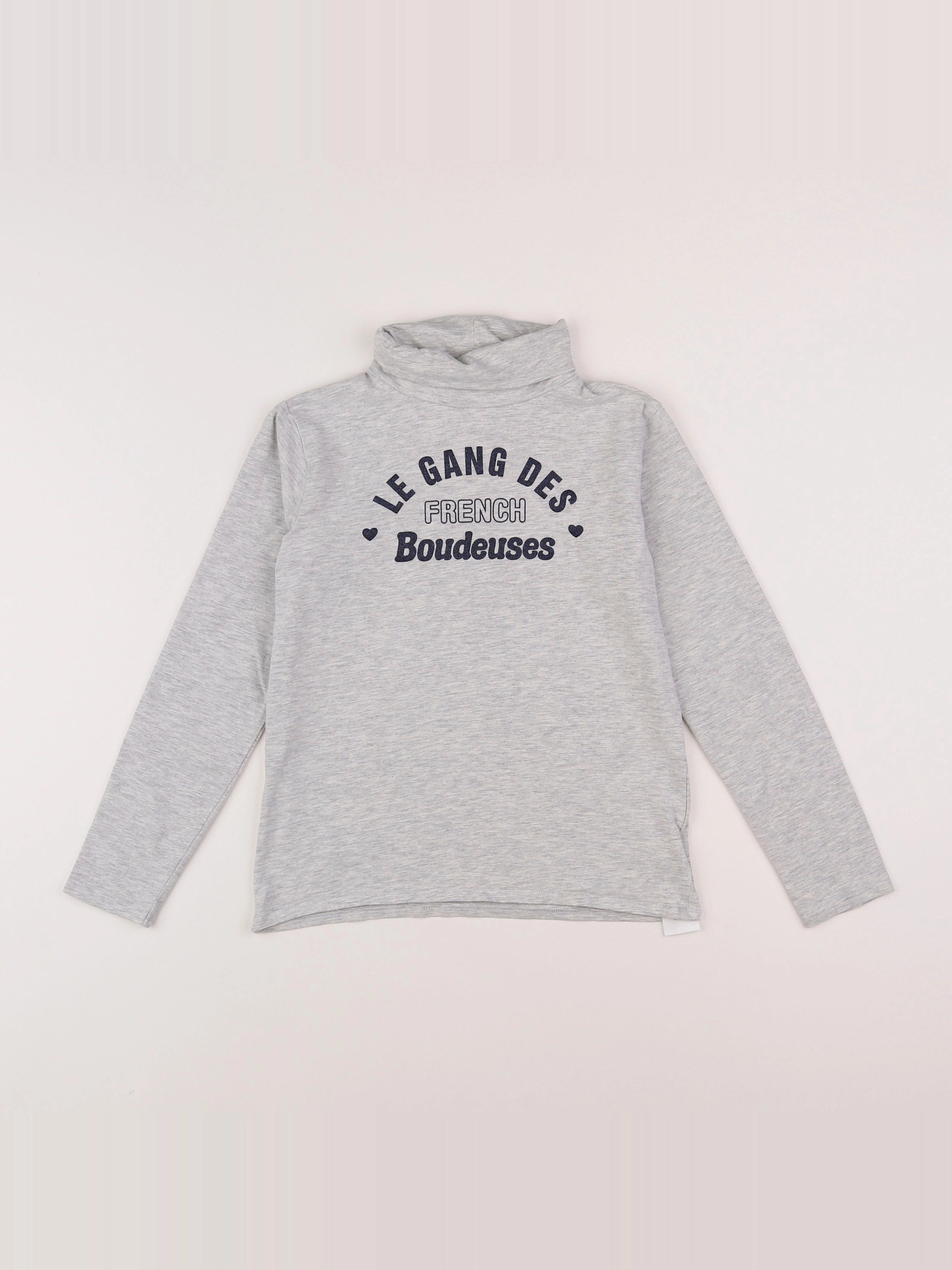 Vertbaudet - sous-pull gris - 10 ans