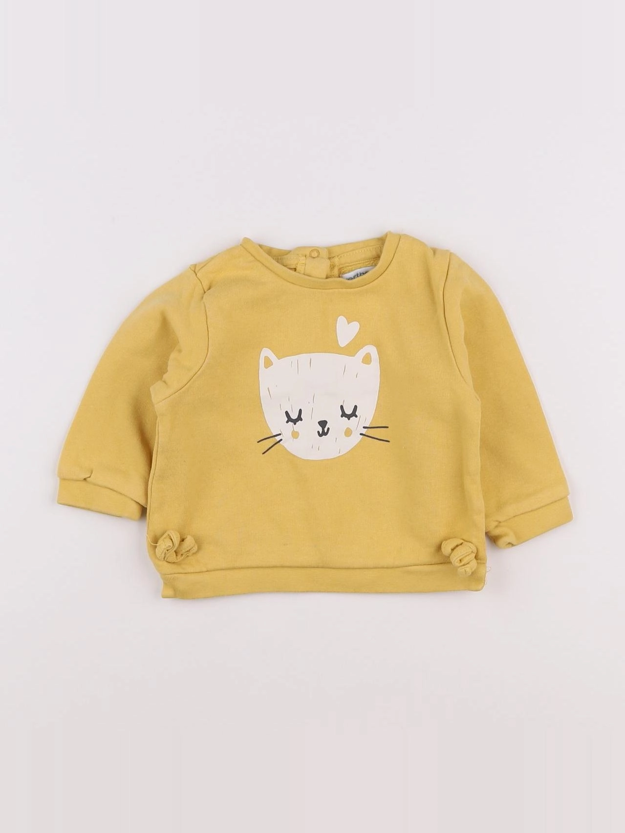 Vertbaudet - sweat jaune - 9 mois