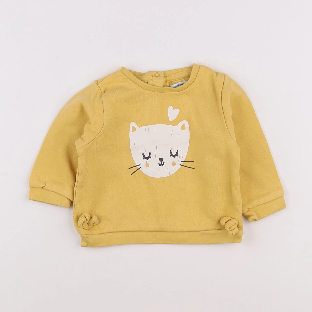 Vertbaudet - sweat jaune - 9 mois